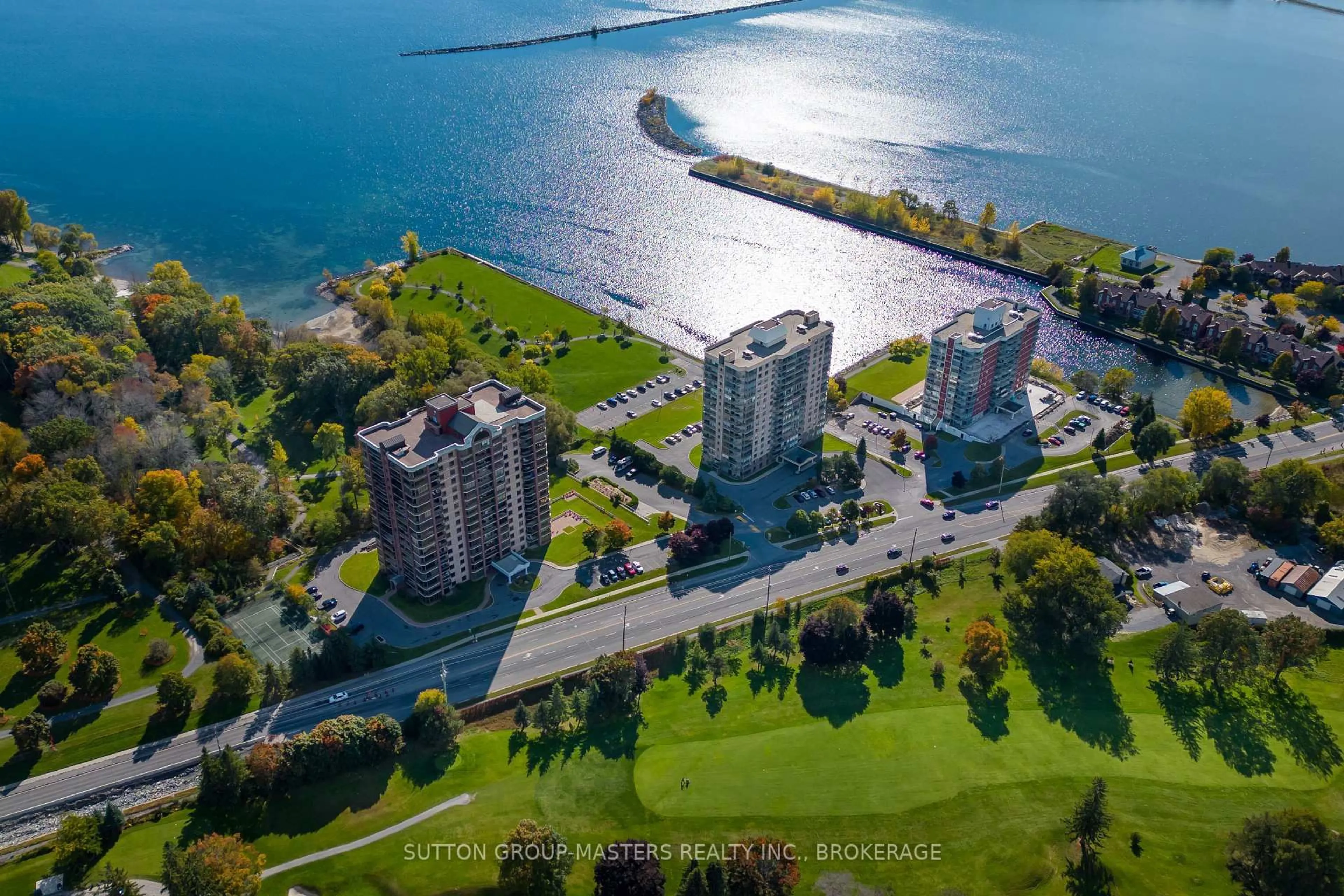 A pic from outside/outdoor area/front of a property/back of a property/a pic from drone, water/lake/river/ocean view for 1000 King St #406, Kingston Ontario K7M 8H3