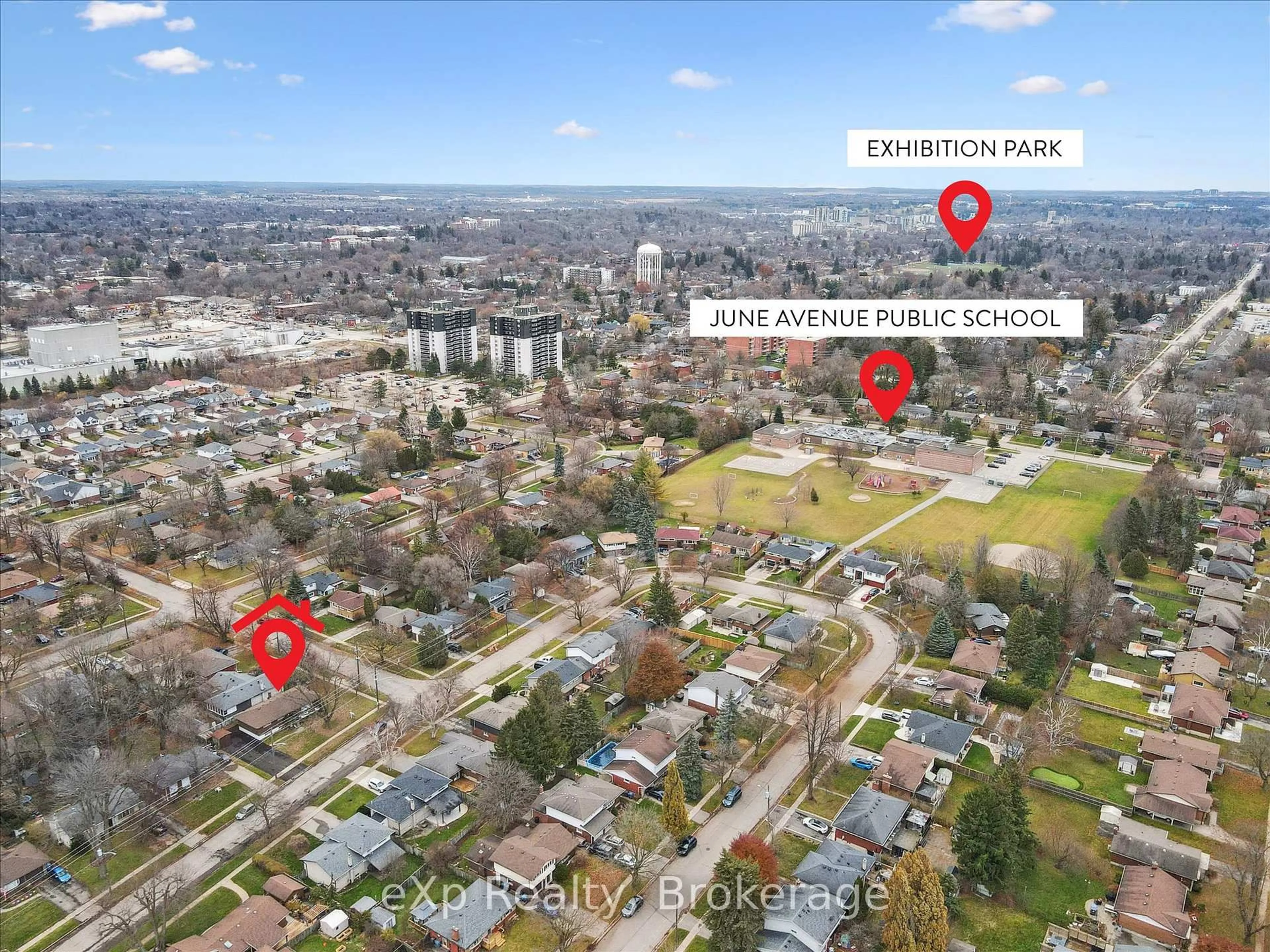 A pic from outside/outdoor area/front of a property/back of a property/a pic from drone, unknown for 53 Nicklin Cres, Guelph Ontario N1H 5G1