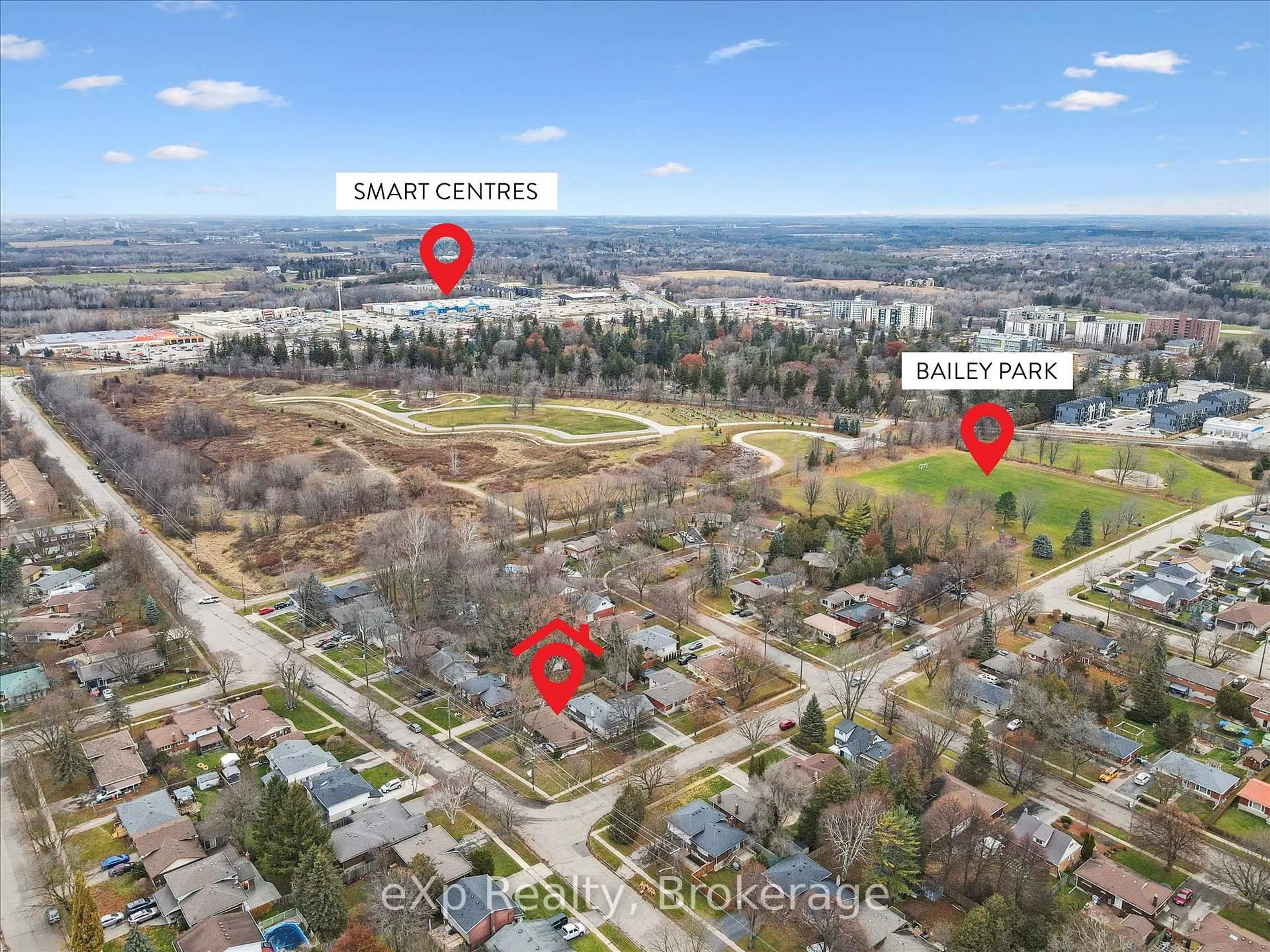 A pic from outside/outdoor area/front of a property/back of a property/a pic from drone, street for 53 Nicklin Cres, Guelph Ontario N1H 5G1