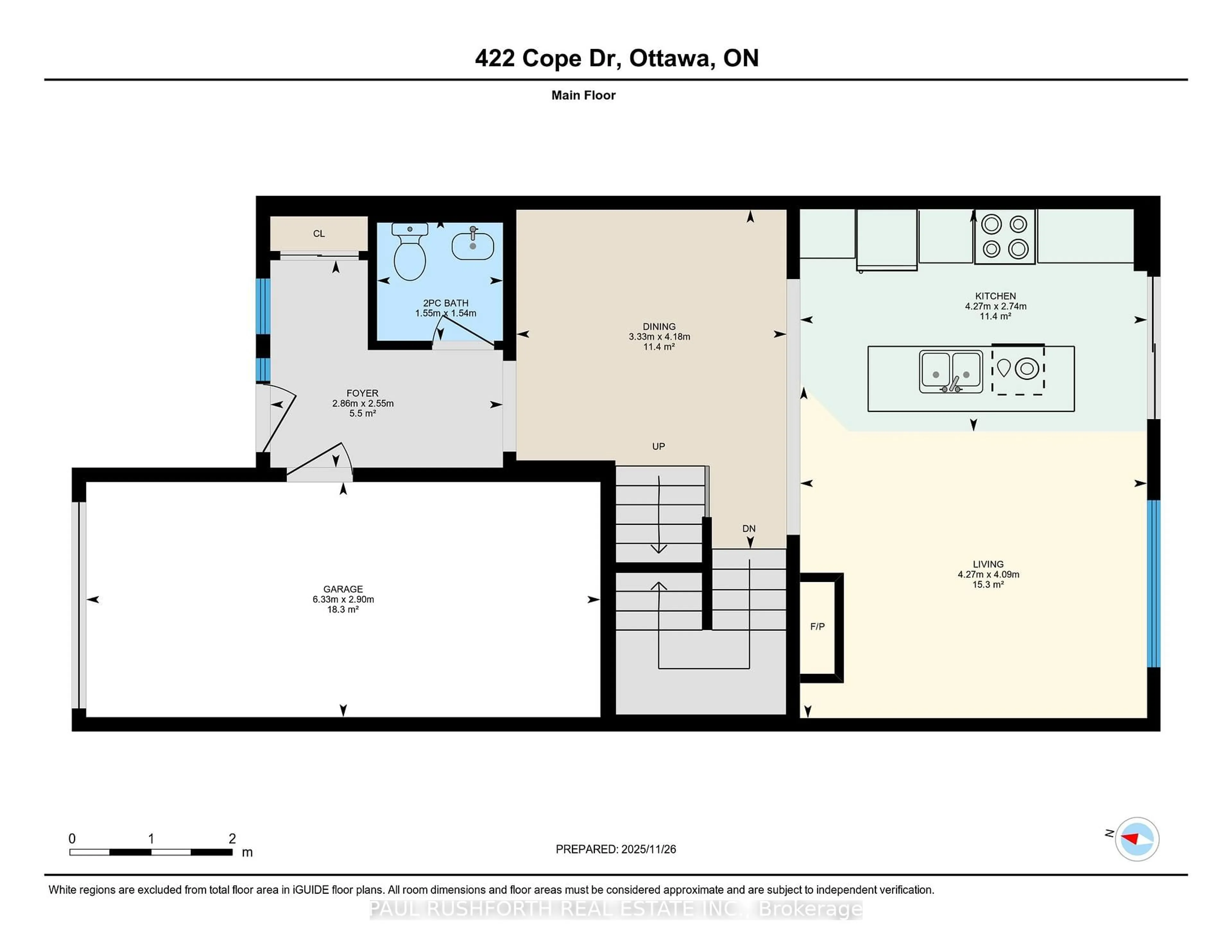 Floor plan for 422 Cope Dr, Ottawa Ontario K2V 0P8