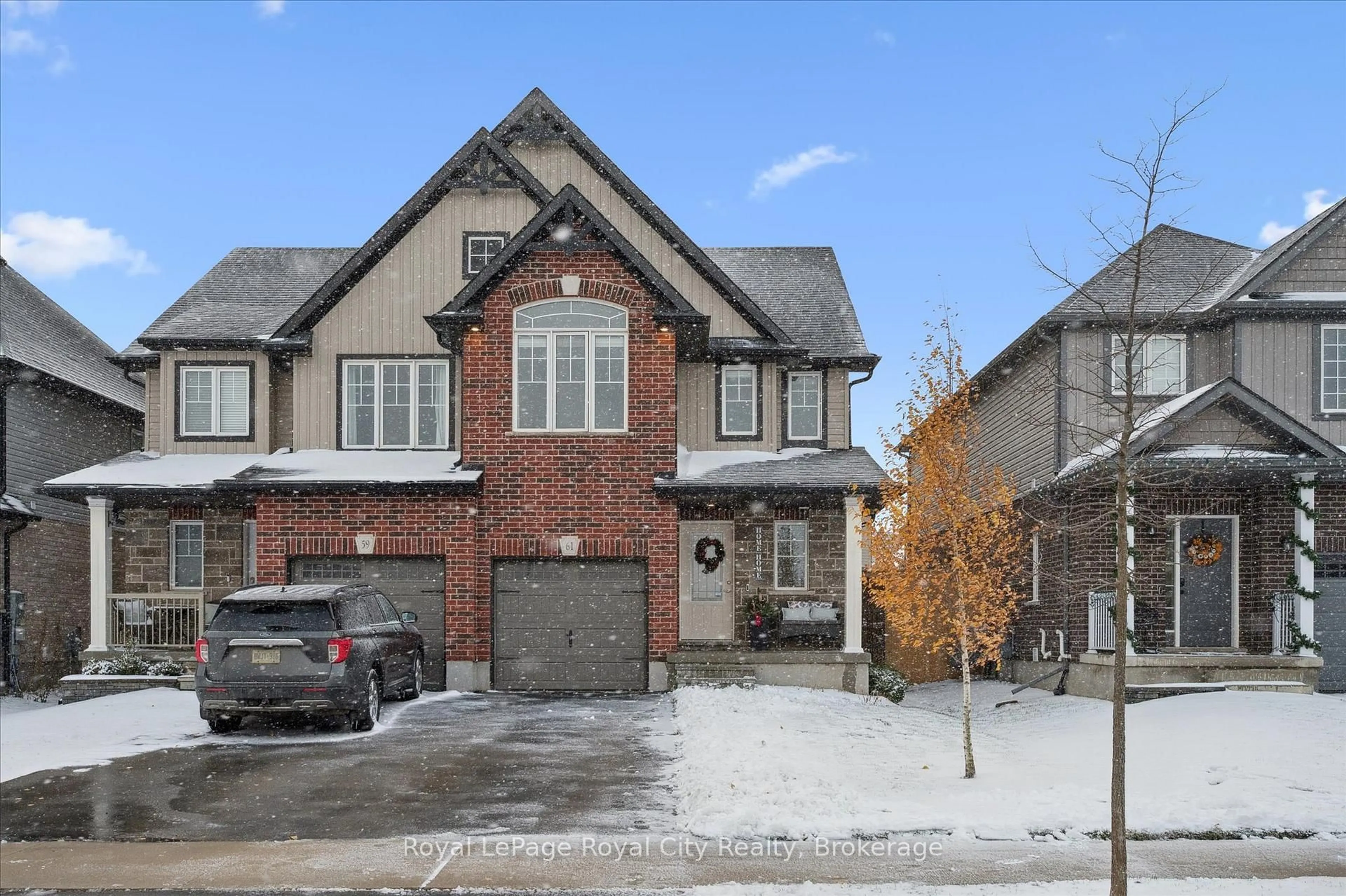 Home with brick exterior material, street for 61 Miranda Path, Woolwich Ontario N3B 0A1