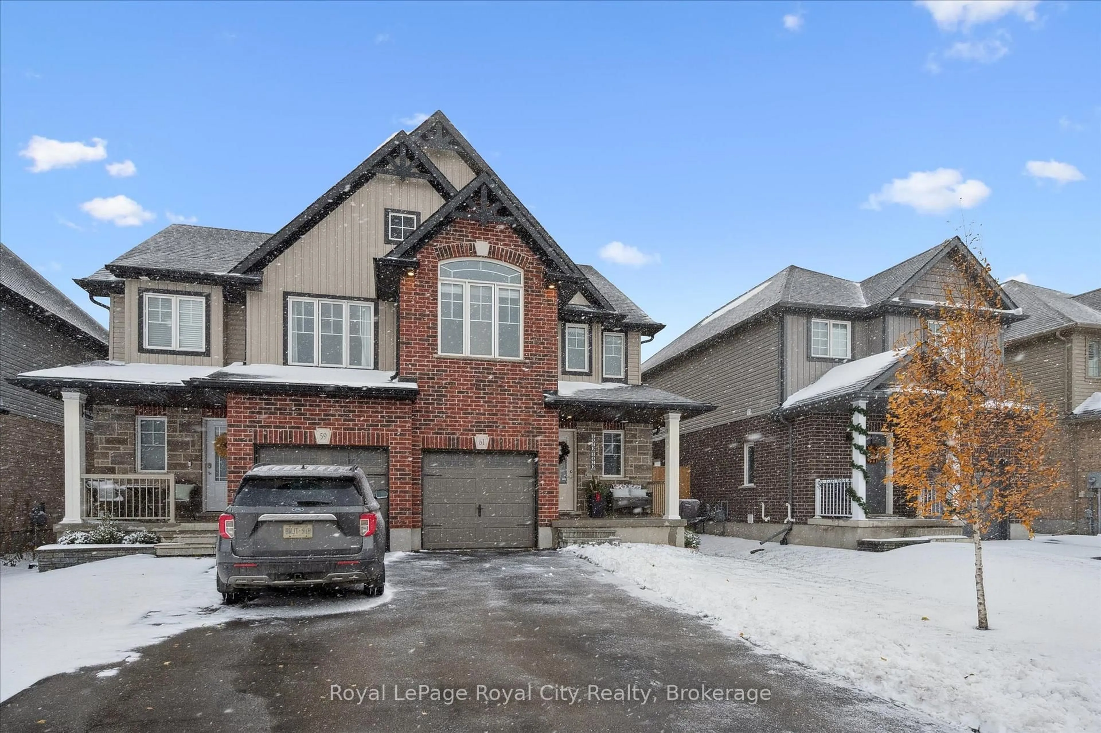 Home with brick exterior material, street for 61 Miranda Path, Woolwich Ontario N3B 0A1