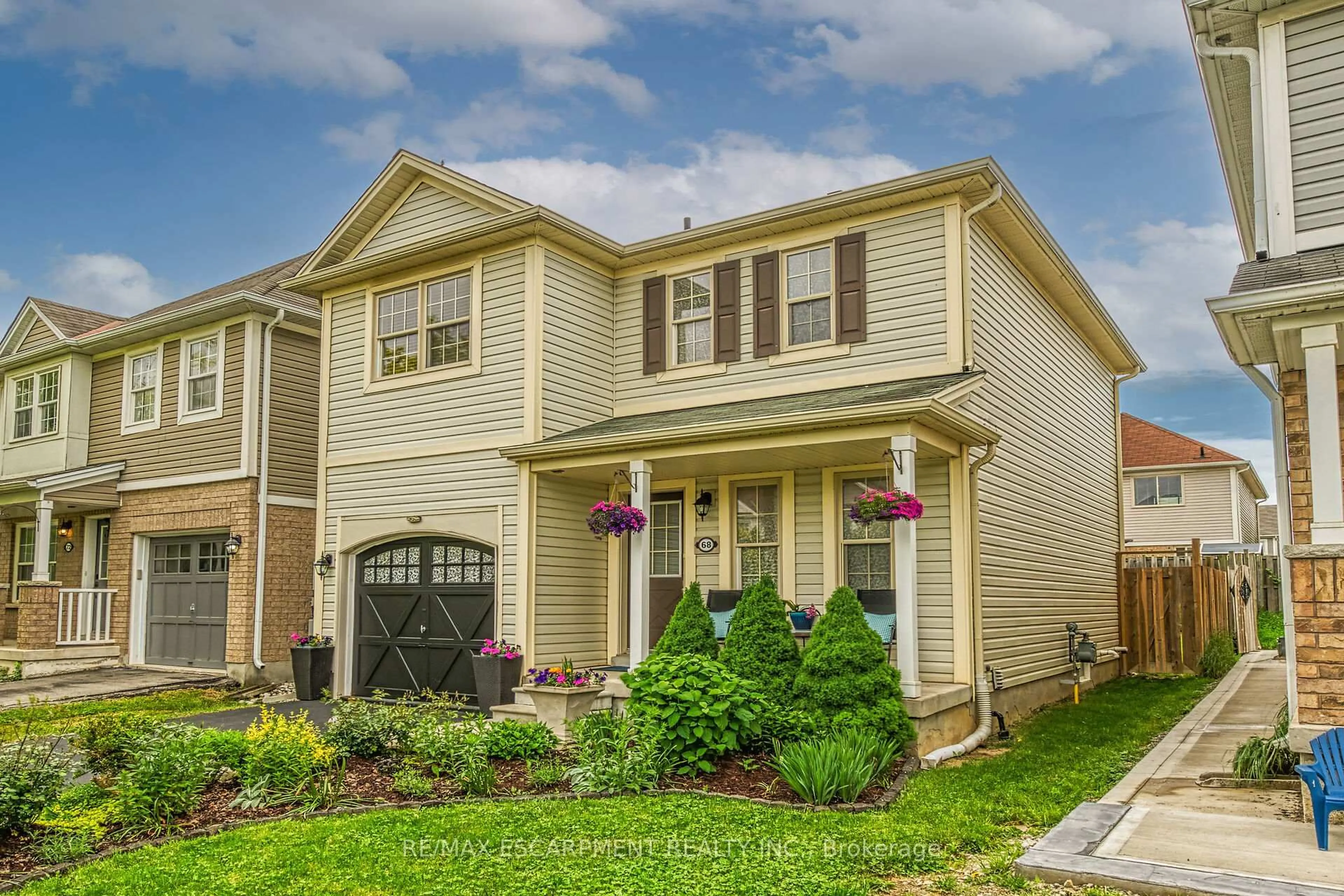 Home with vinyl exterior material, street for 68 Powell Dr, Hamilton Ontario L0R 1C0