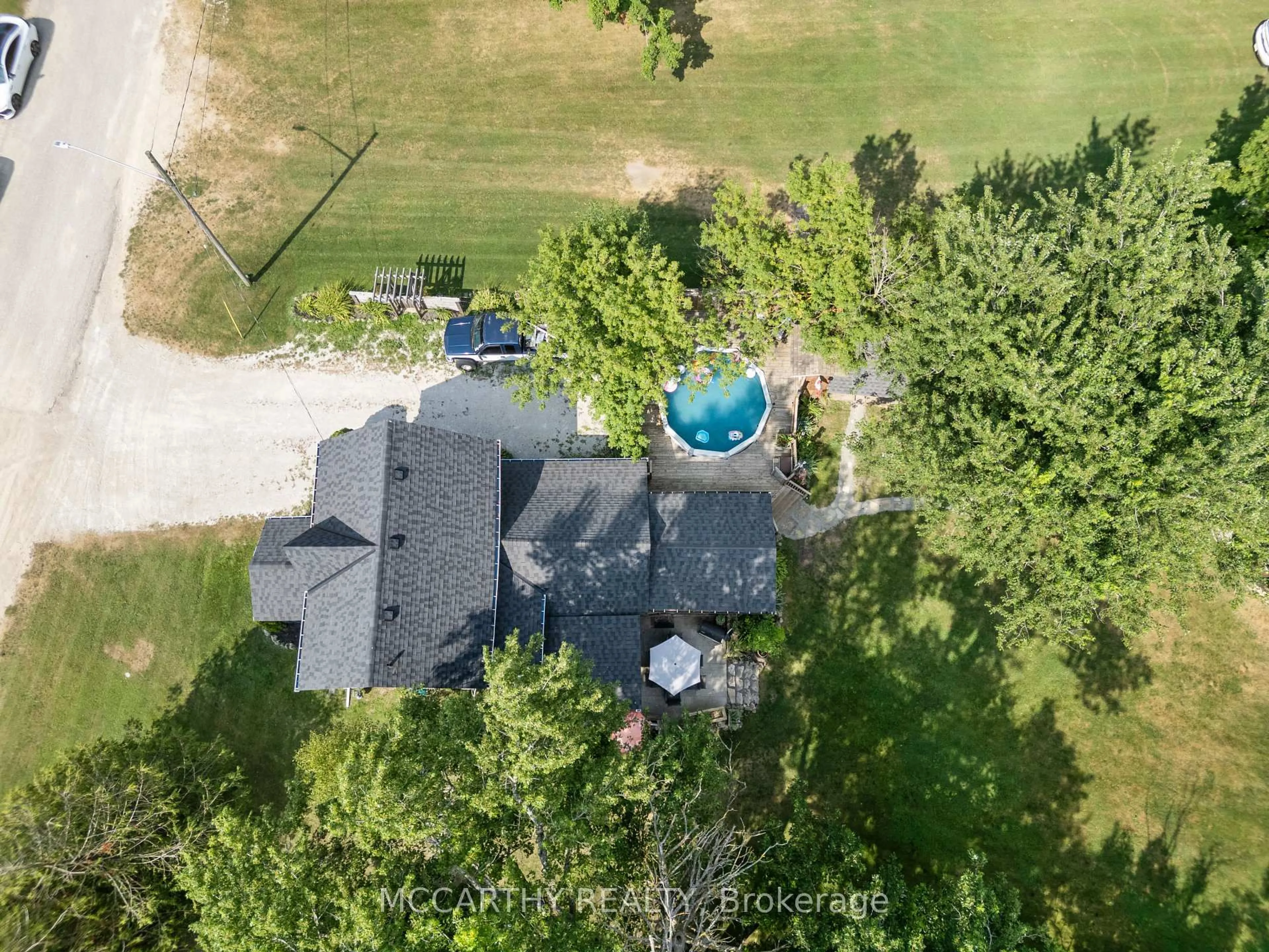 A pic from outside/outdoor area/front of a property/back of a property/a pic from drone, water/lake/river/ocean view for 180 Grey St, Southgate Ontario N0C 1B0