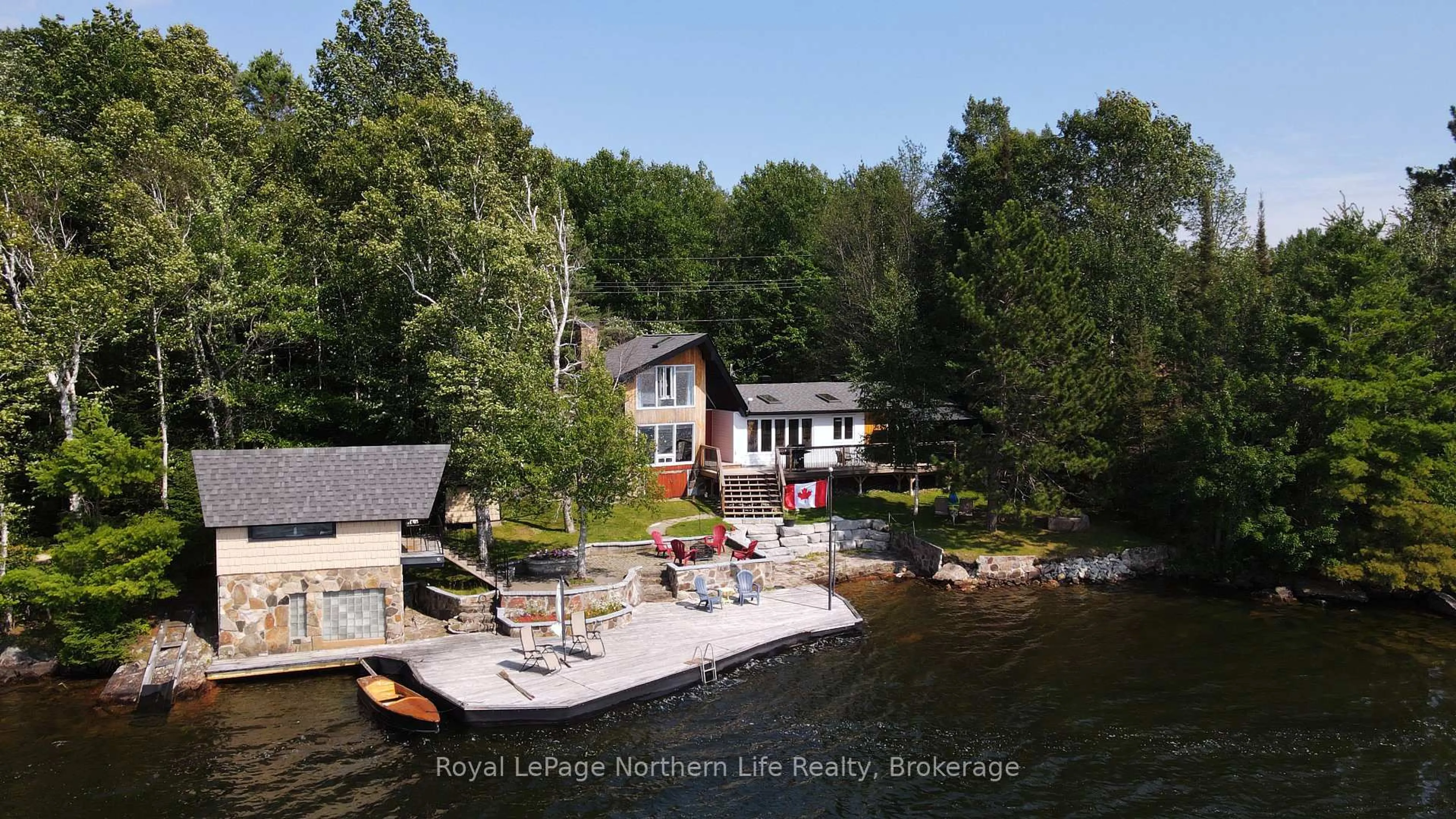 A pic from outside/outdoor area/front of a property/back of a property/a pic from drone, water/lake/river/ocean view for 1041 Lac Clair Rd, West Nipissing Ontario P0H 1M0