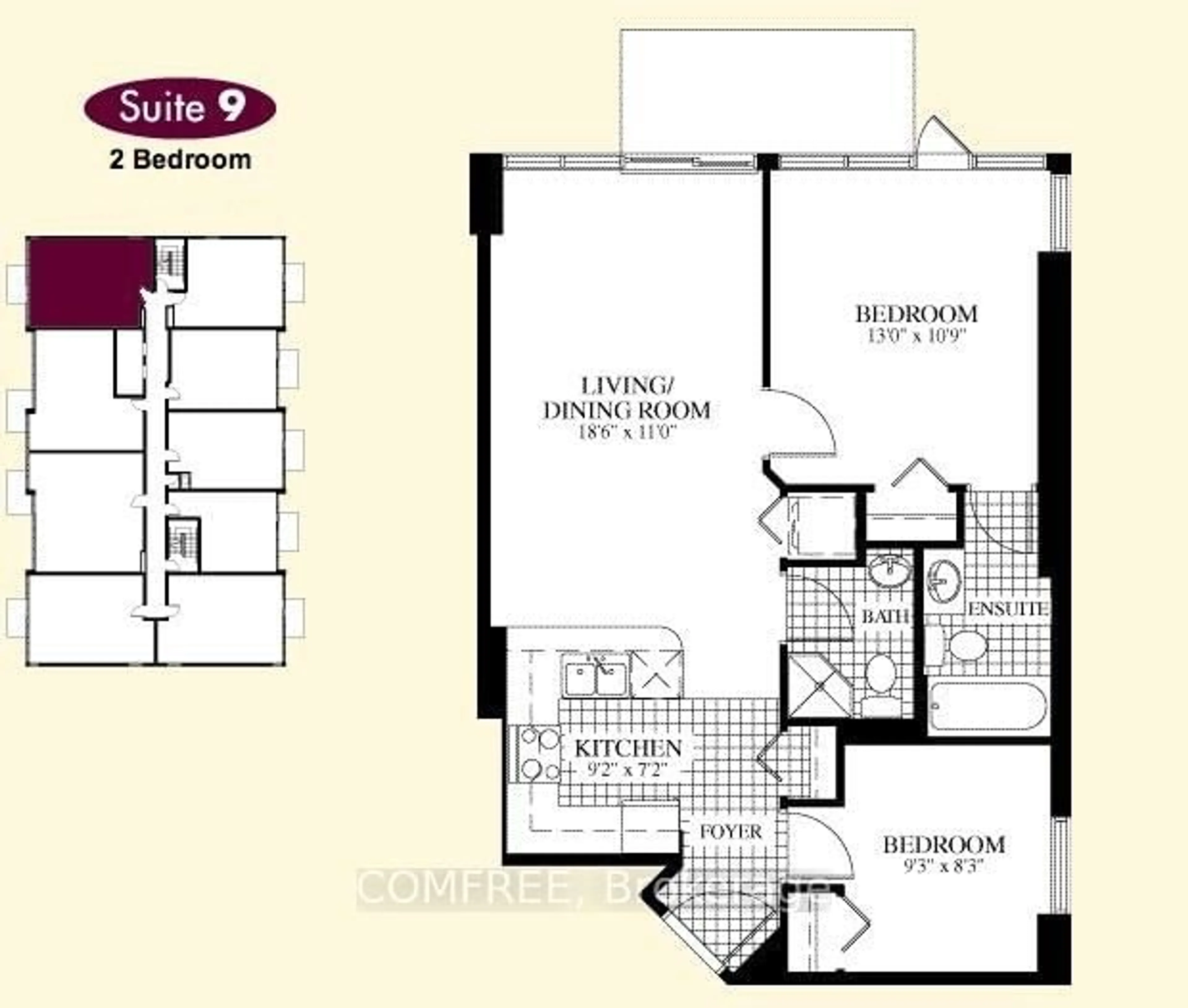 Floor plan for 134 York St #709, Ottawa Ontario K1N 1K8