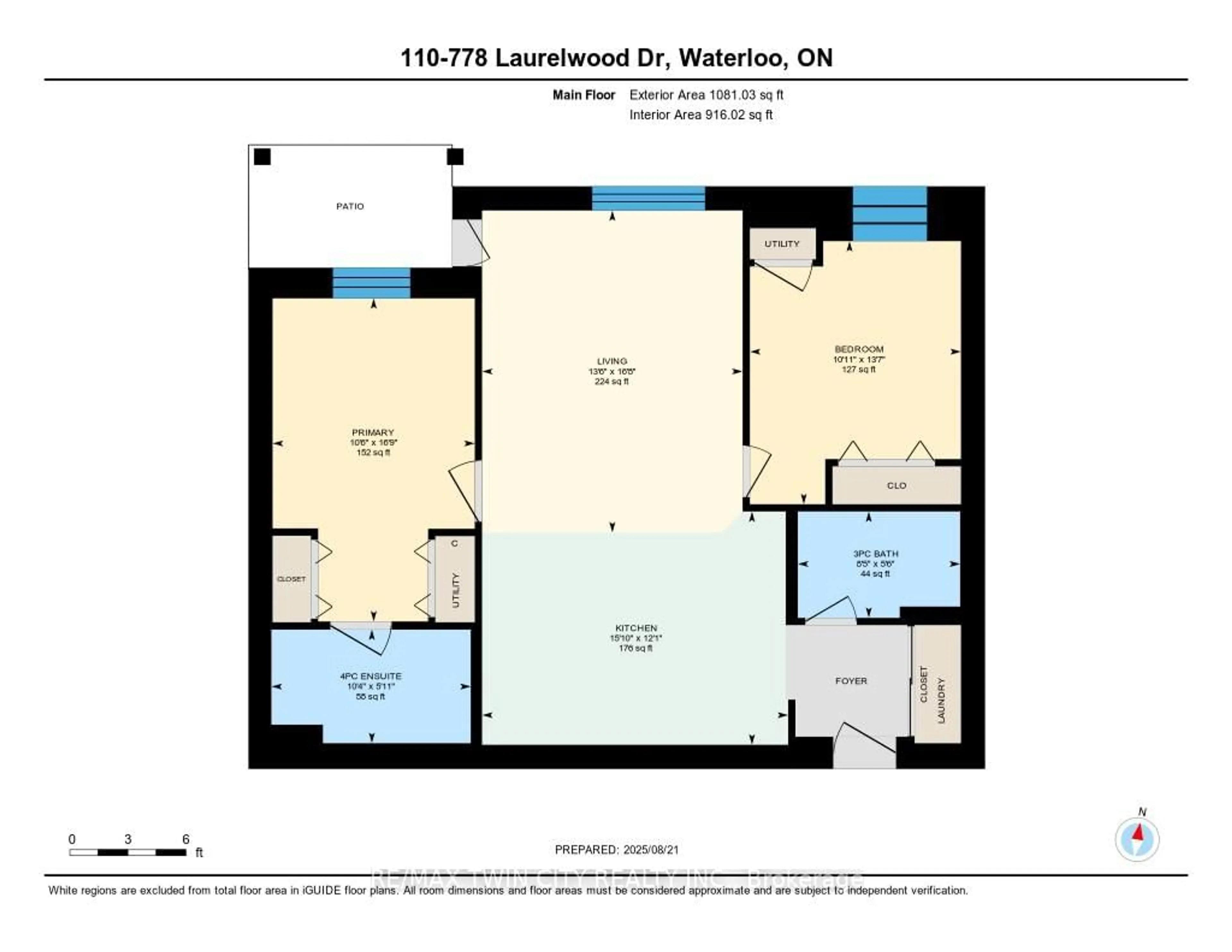 Floor plan for 778 LAURELWOOD Dr #110, Waterloo Ontario N2V 0G3
