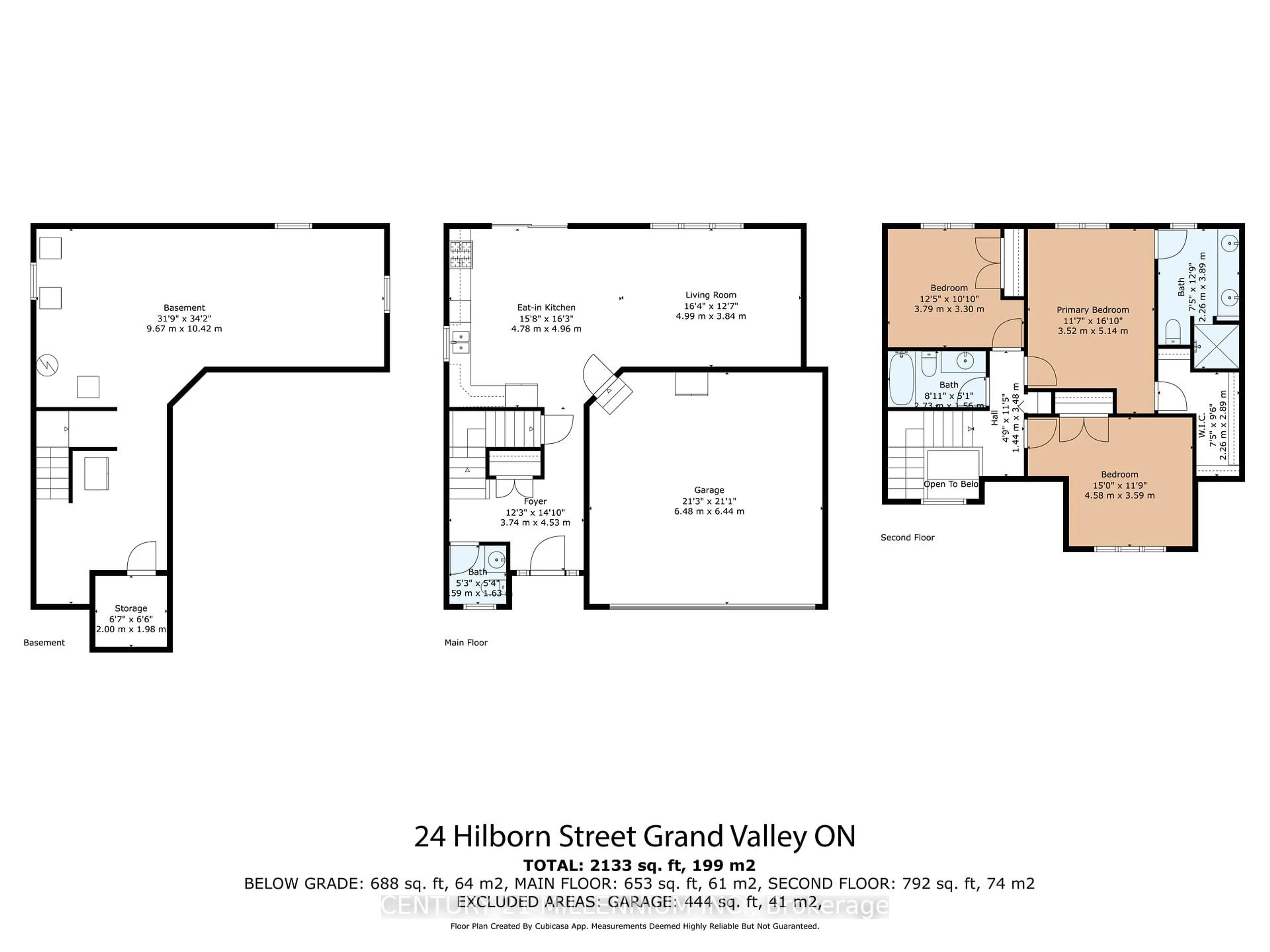 Floor plan for 24 Hilborn St, East Luther Grand Valley Ontario L9W 6P4
