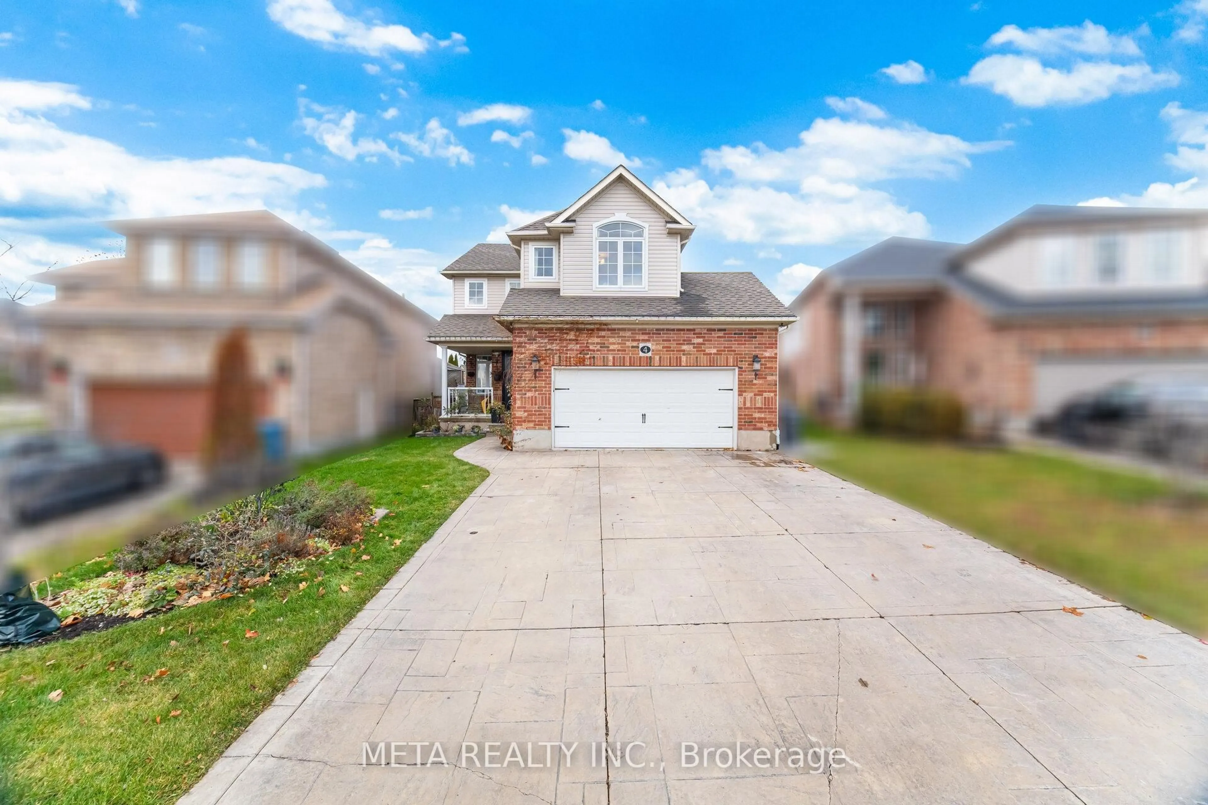 Home with brick exterior material, street for 4 Popham Dr, Guelph Ontario N1E 0B7