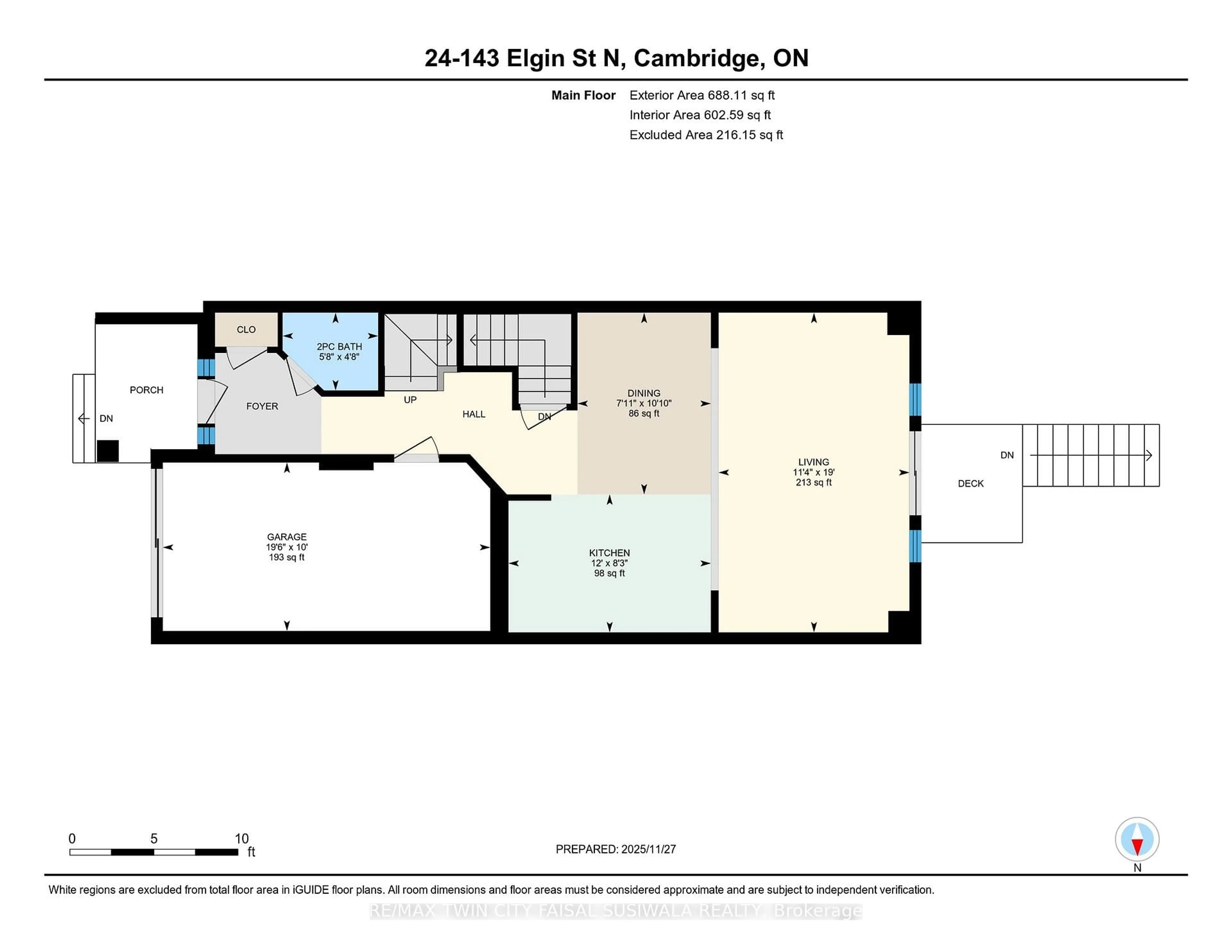 Floor plan for 143 Elgin St #24, Cambridge Ontario N1R 0E1