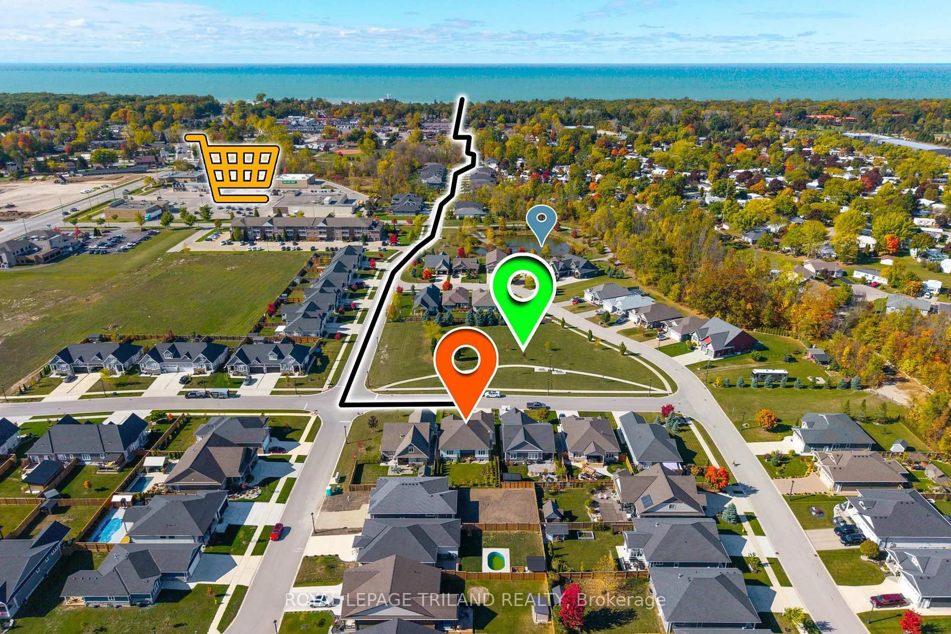 A pic from outside/outdoor area/front of a property/back of a property/a pic from drone, street for 26 Tattersall Lane, Lambton Shores Ontario N0M 1T0