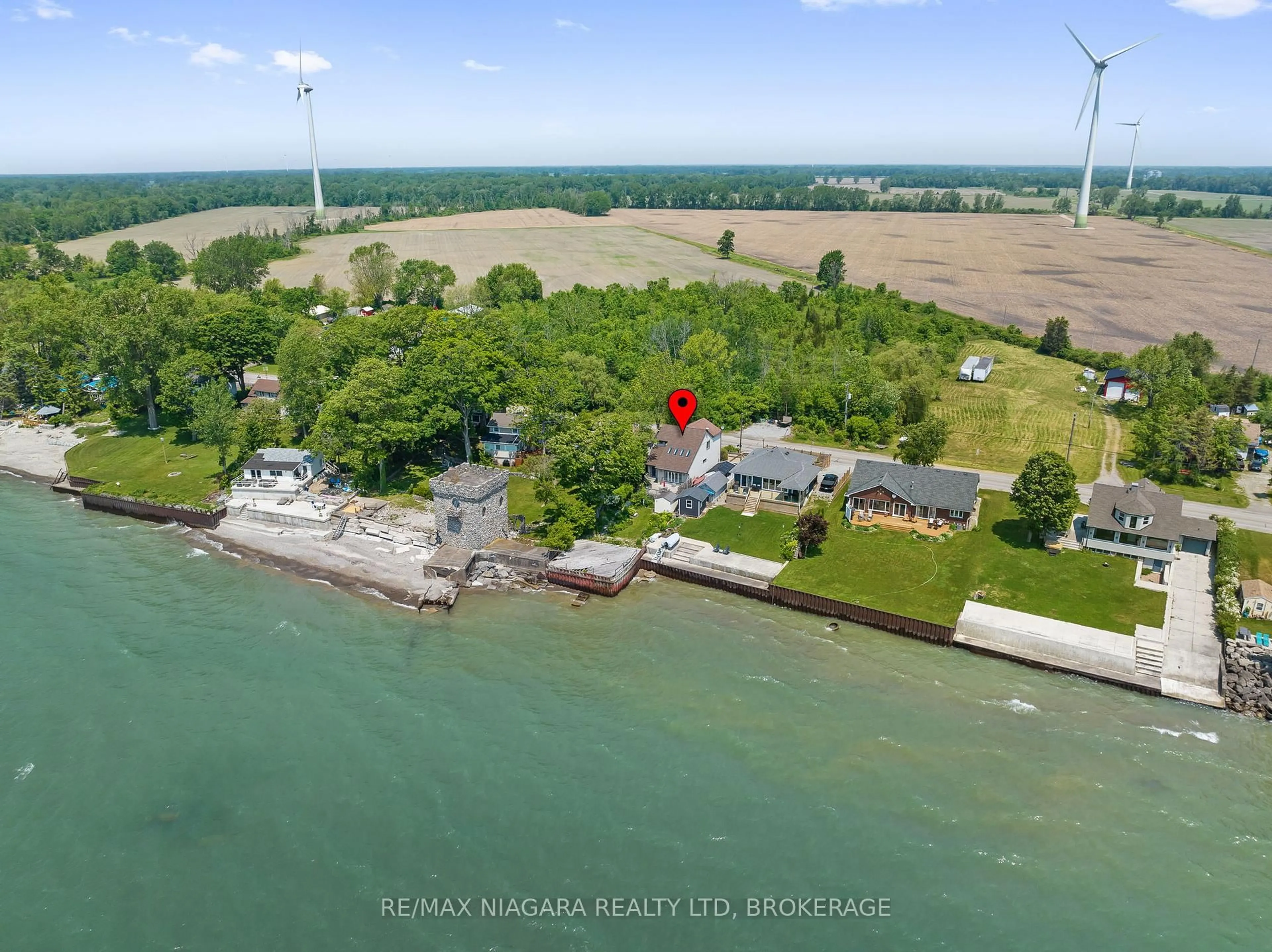 A pic from outside/outdoor area/front of a property/back of a property/a pic from drone, water/lake/river/ocean view for 2944 North Shore Dr, Haldimand Ontario N0A 1K0