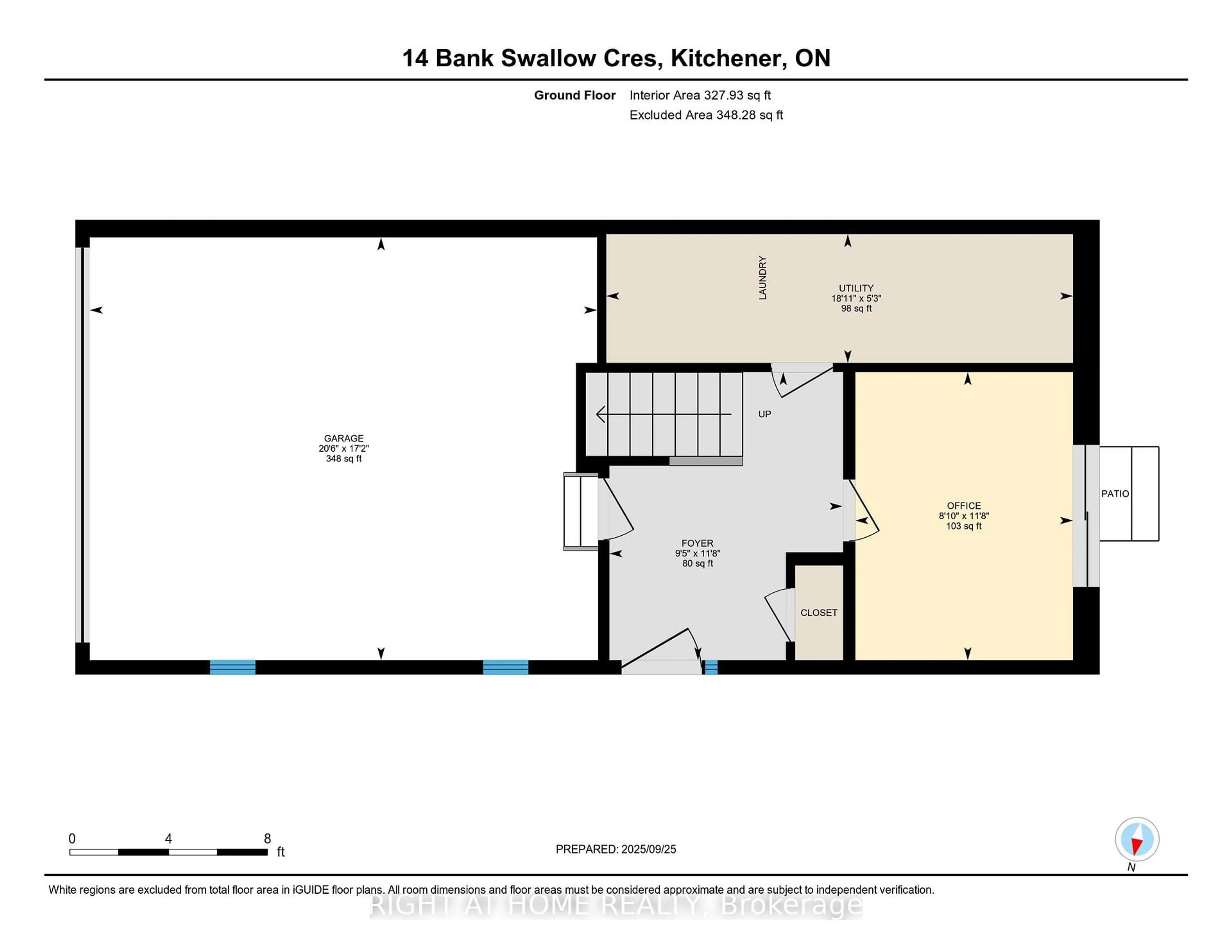 Floor plan for 14 Bank Swallow Cres, Kitchener Ontario N2P 0J7