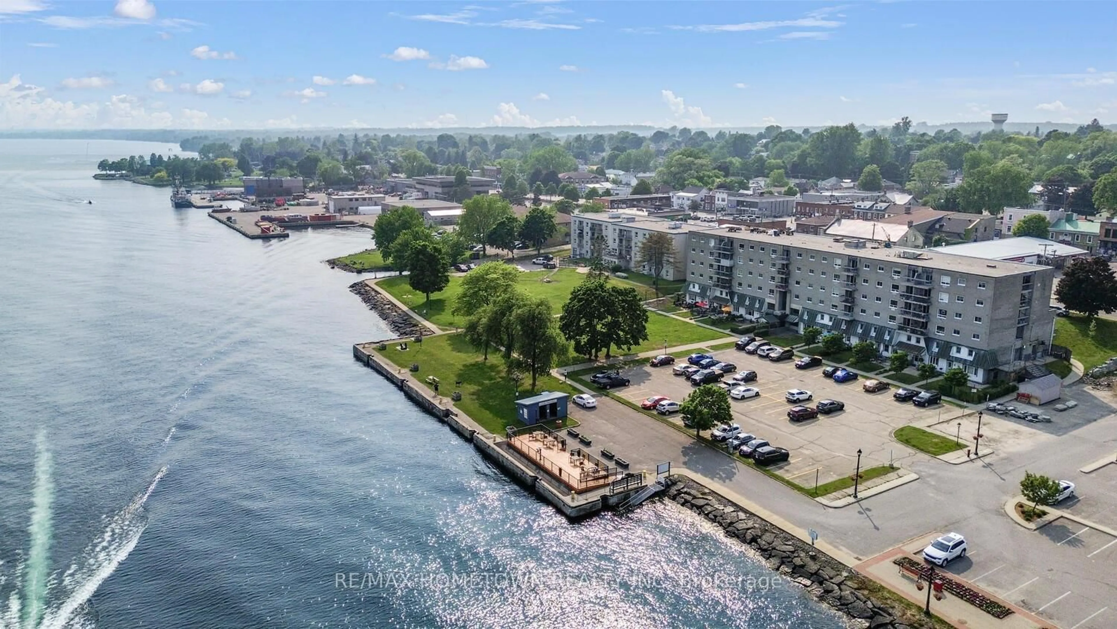 A pic from outside/outdoor area/front of a property/back of a property/a pic from drone, water/lake/river/ocean view for 235 Water St #309, Prescott Ontario K0E 1T0