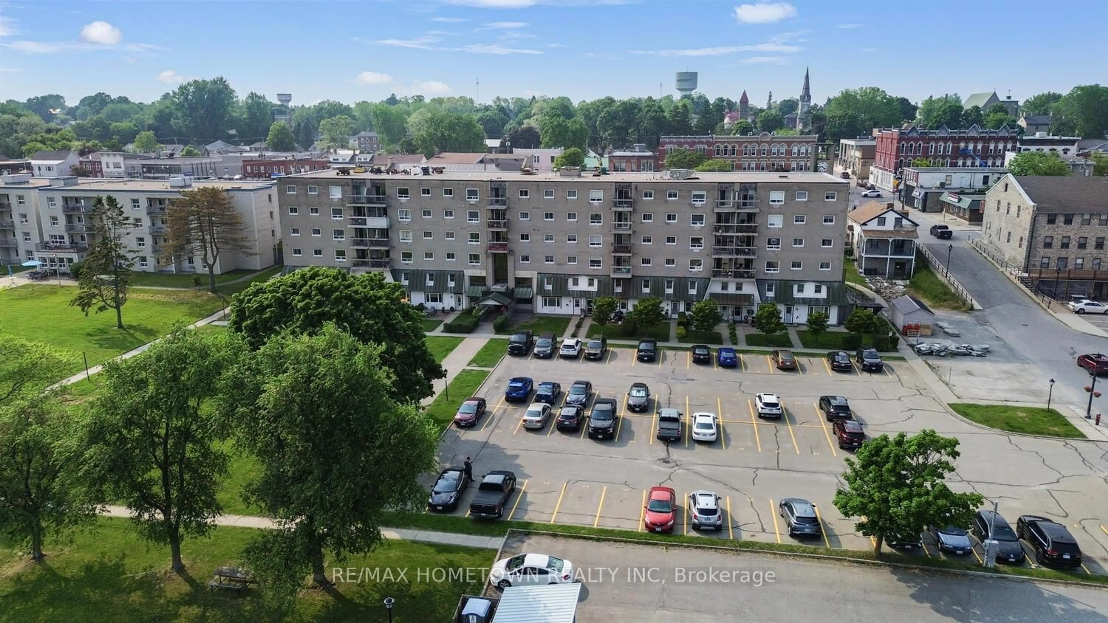 A pic from outside/outdoor area/front of a property/back of a property/a pic from drone, city buildings view from balcony for 235 Water St #309, Prescott Ontario K0E 1T0