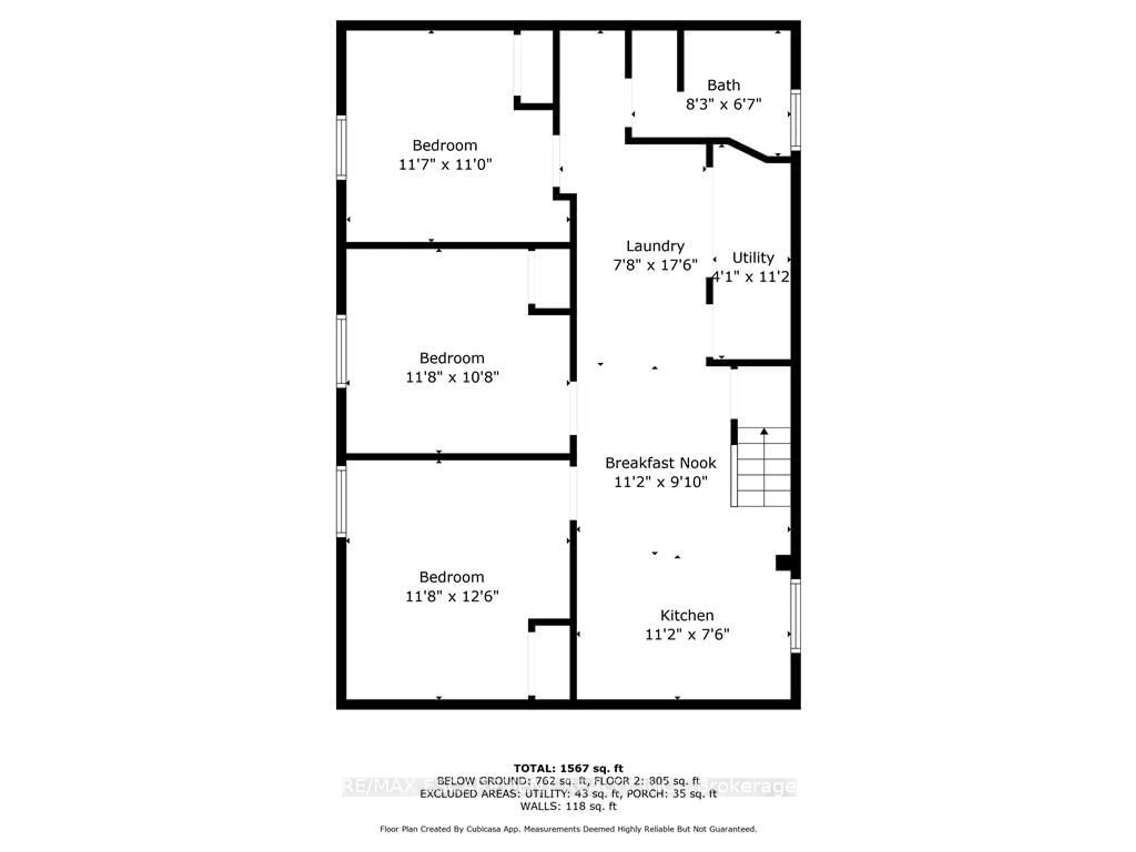Floor plan for 111 Leland St, Hamilton Ontario L8S 3A3