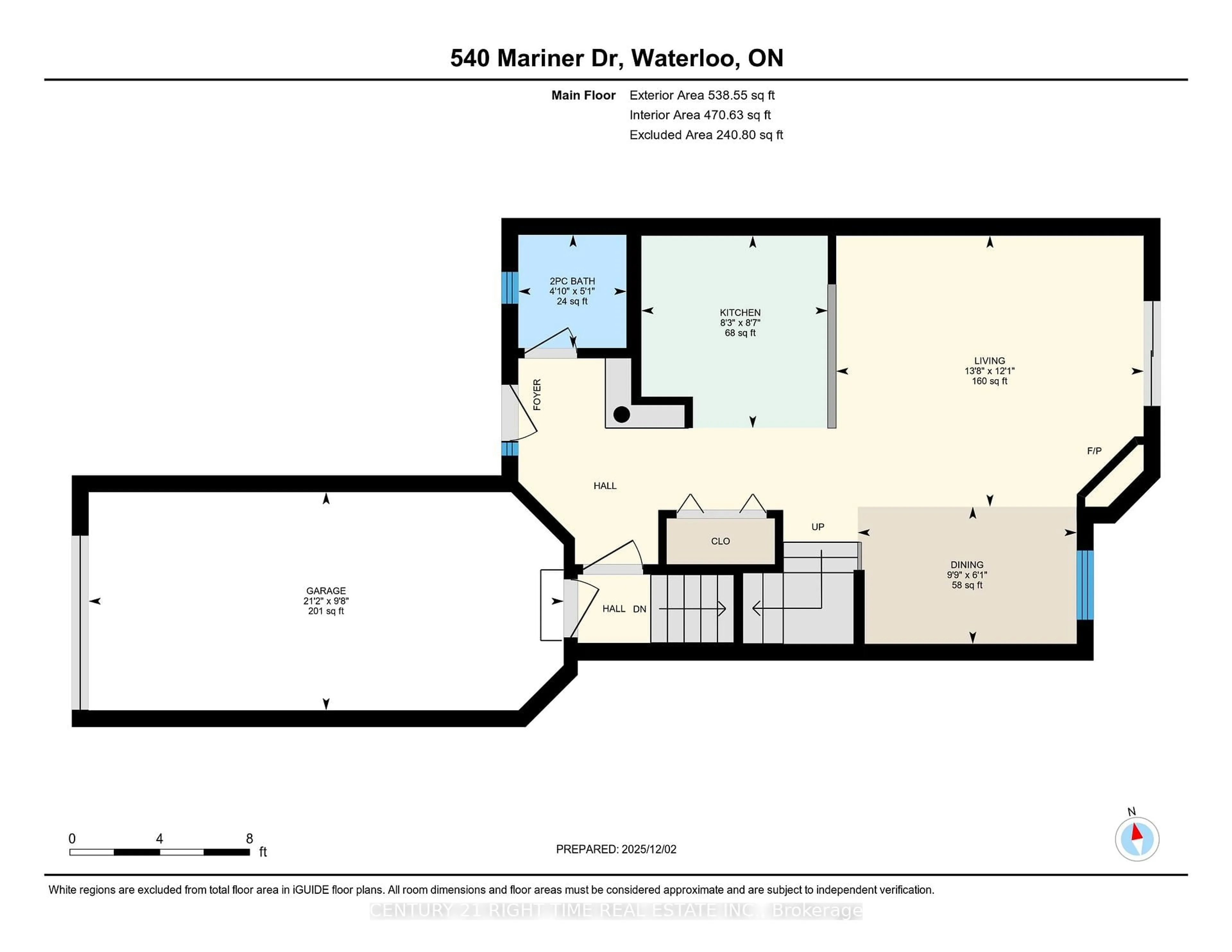 Floor plan for 540 MARINER Dr, Waterloo Ontario N2K 3Y8
