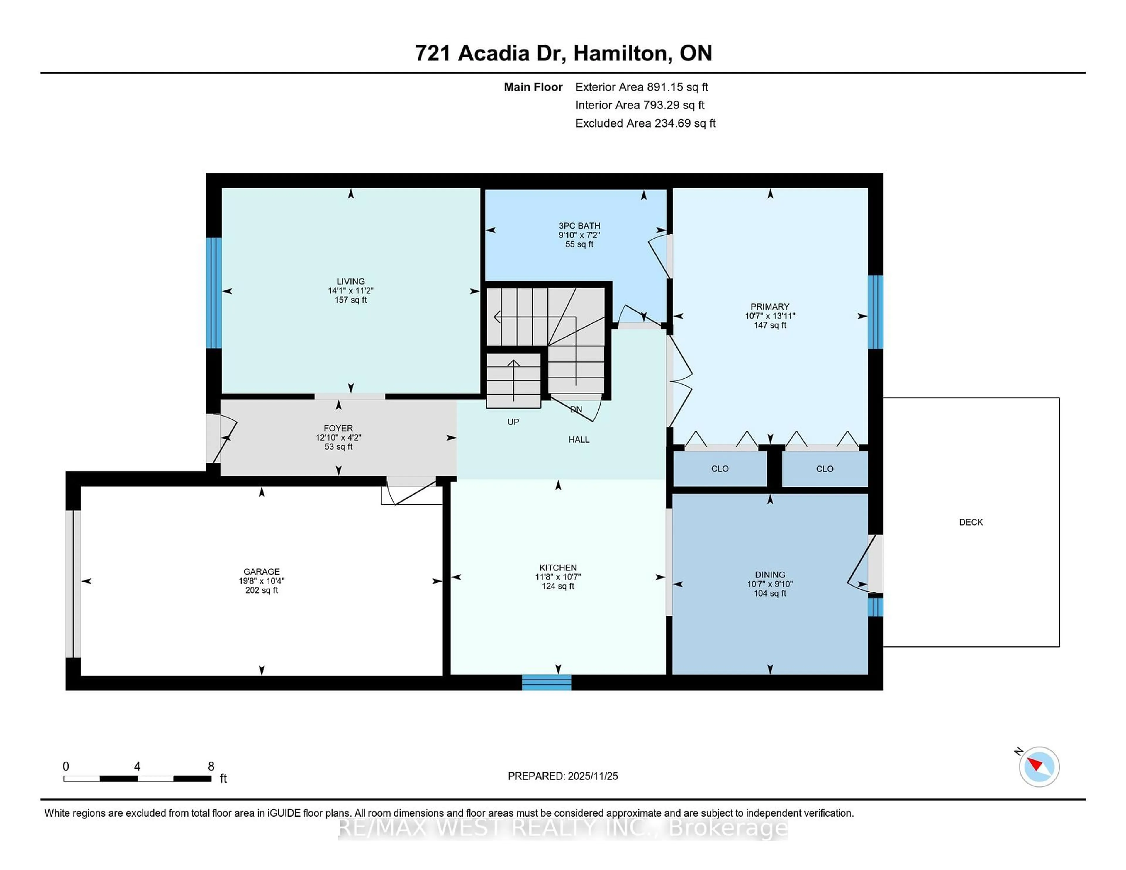 Floor plan for 721 Acadia Dr, Hamilton Ontario L8W 3V2