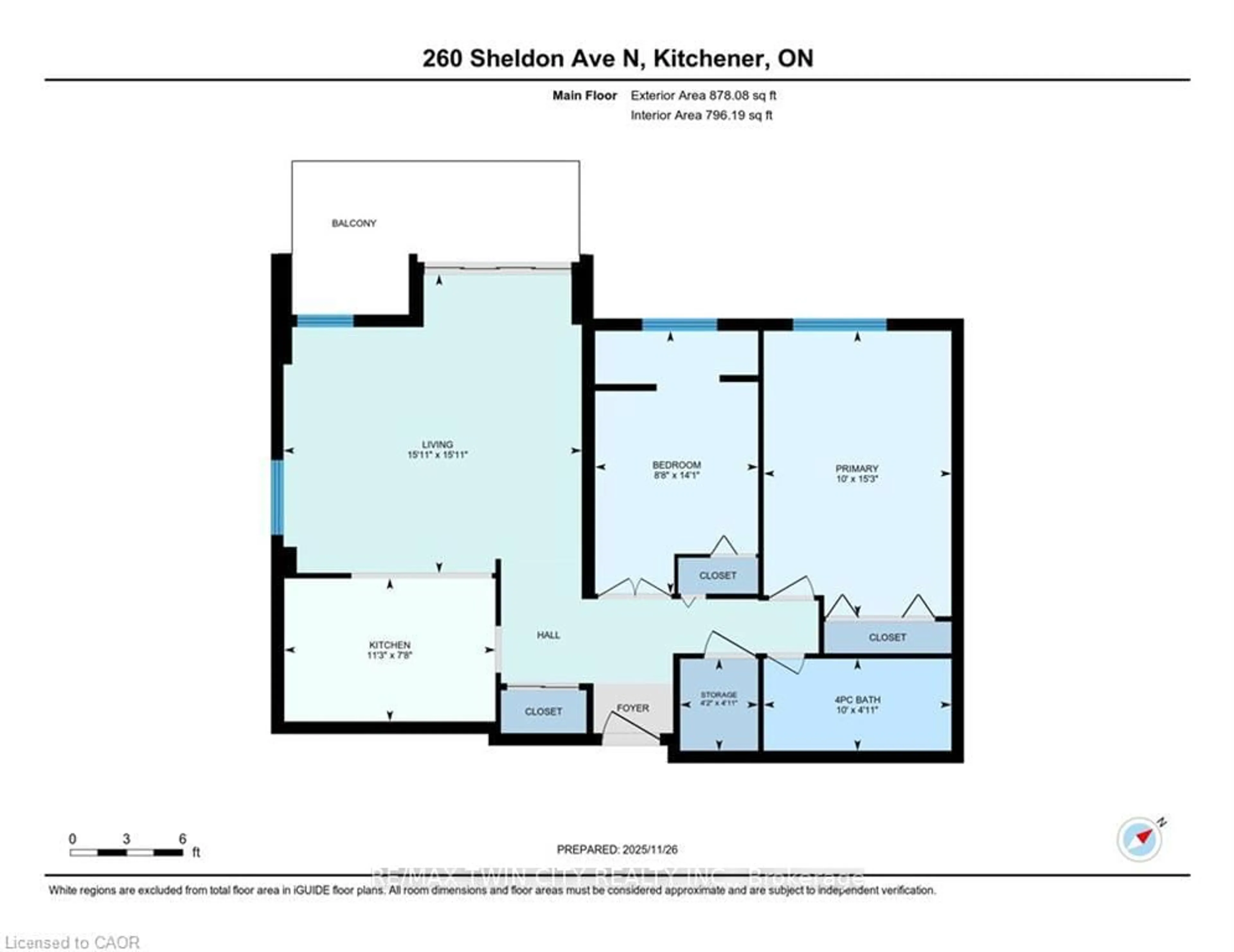 Floor plan for 260 sheldon Ave #212, Kitchener Ontario N2H 6P2
