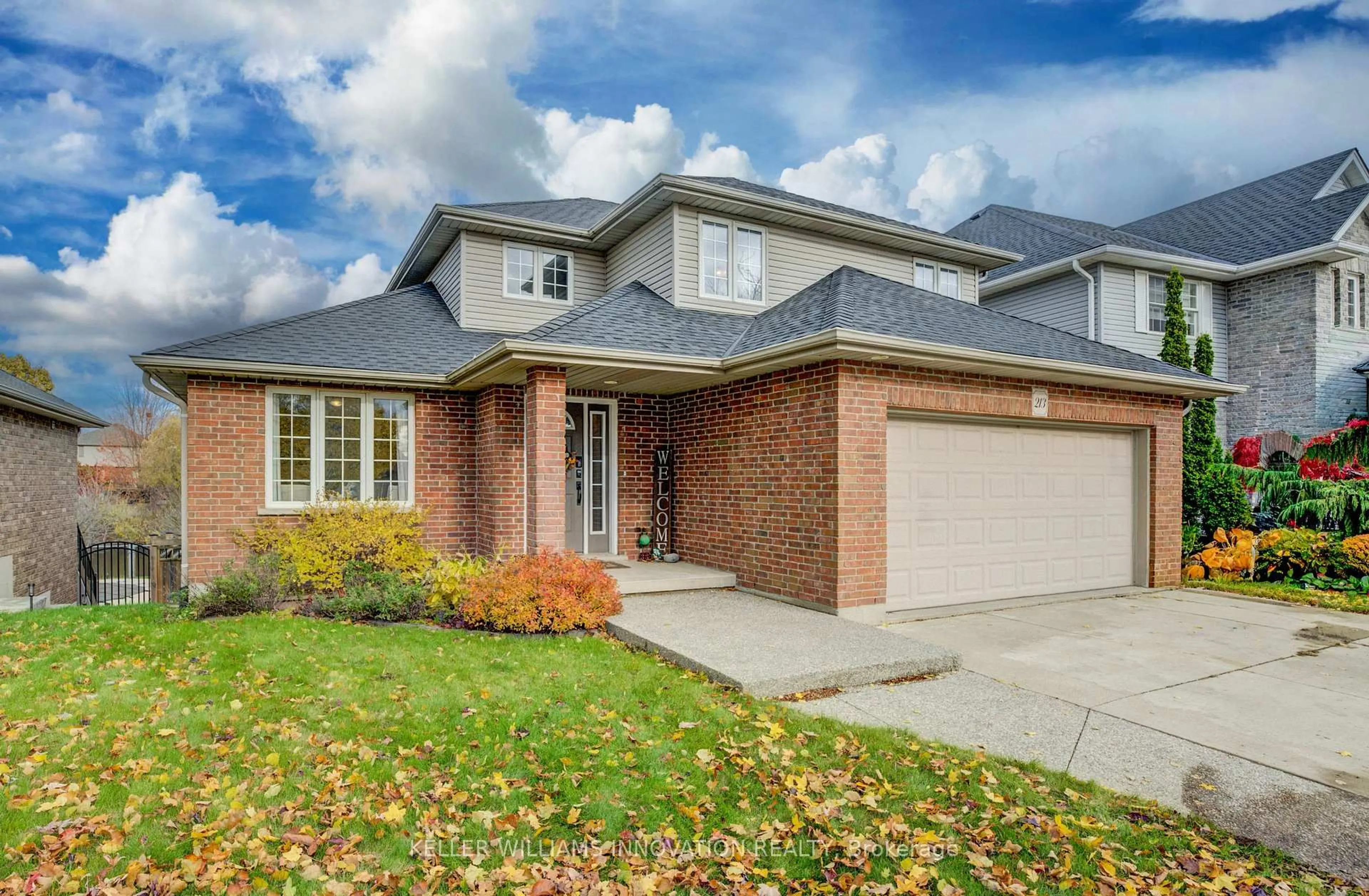 Home with brick exterior material, street for 213 Falcon Dr, Woodstock Ontario N4T 1W5