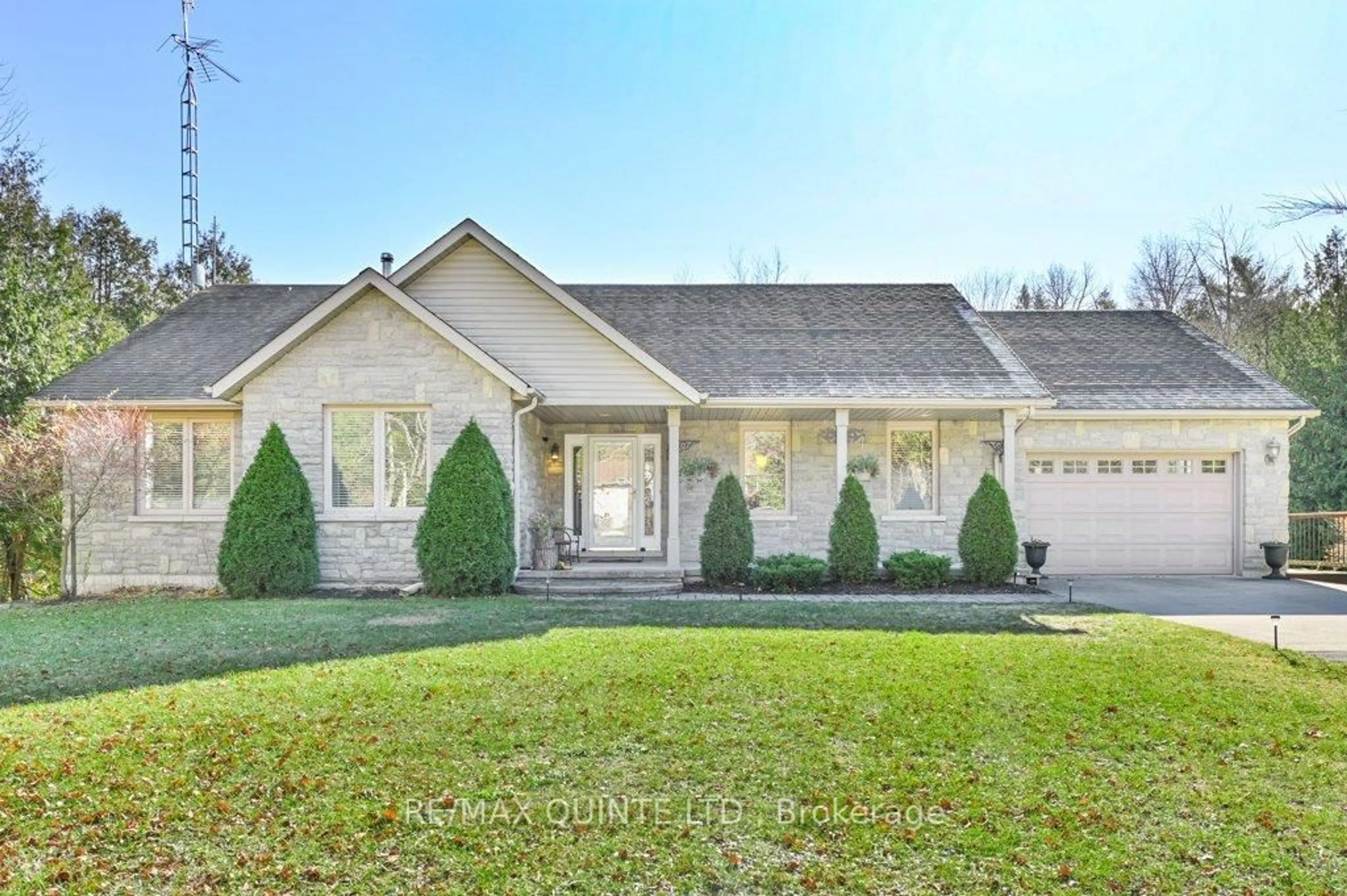 Home with vinyl exterior material, street for 16845 Telephone Rd, Ingleside Ontario K8V 5P4