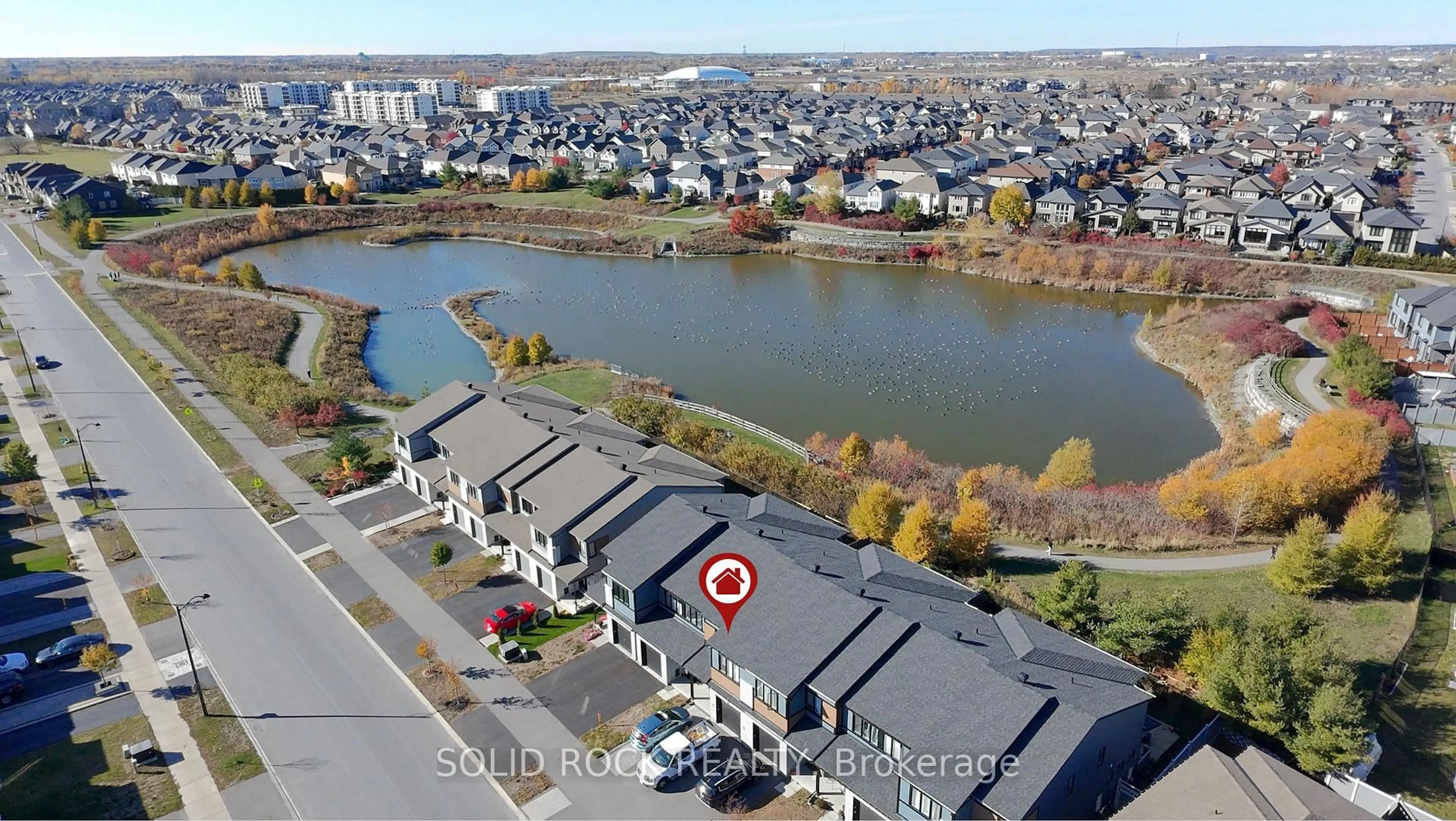 A pic from outside/outdoor area/front of a property/back of a property/a pic from drone, water/lake/river/ocean view for 525 Cope Dr, Stittsville Ontario K2V 0N9