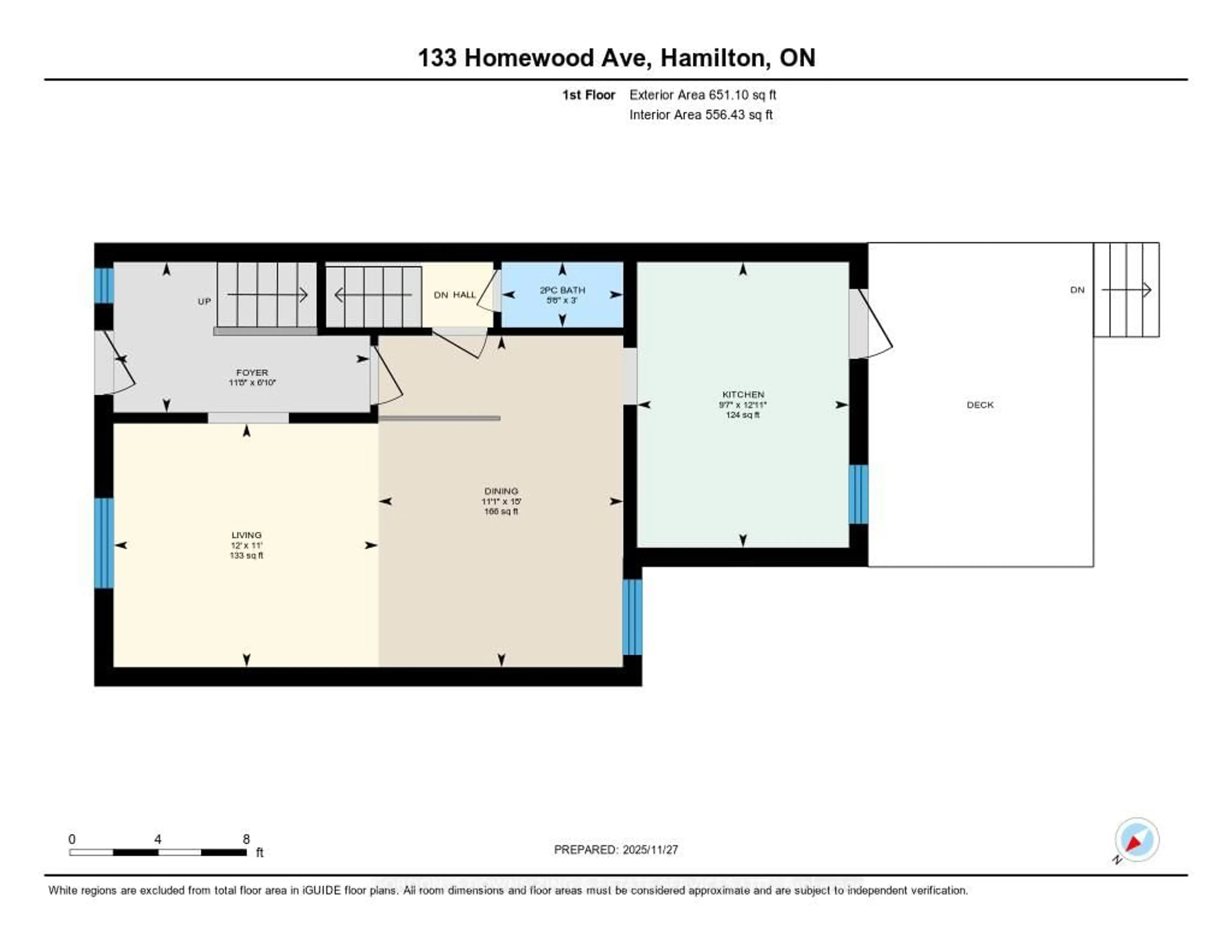 Floor plan for 133 Homewood Ave, Hamilton Ontario L8P 2M6