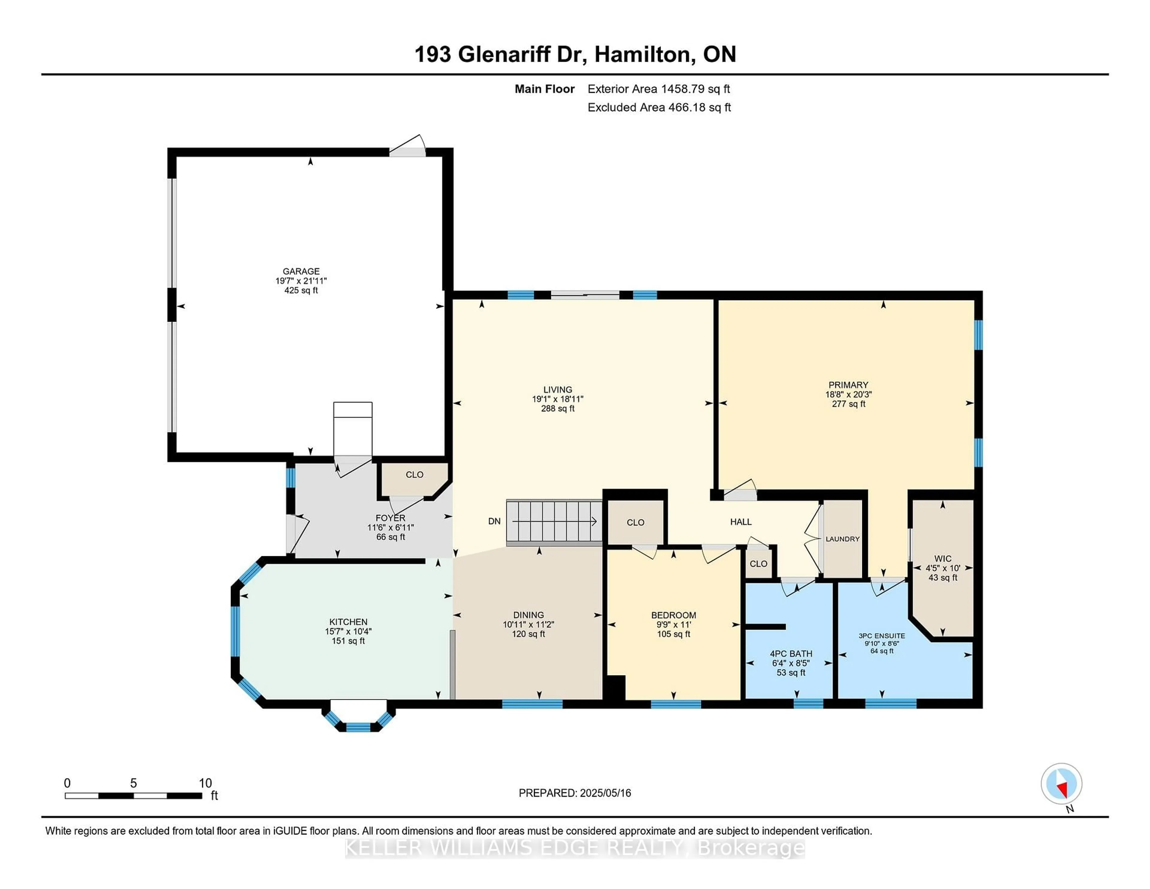 Floor plan for 193 GLENARIFF Dr, Hamilton Ontario L8N 1A5