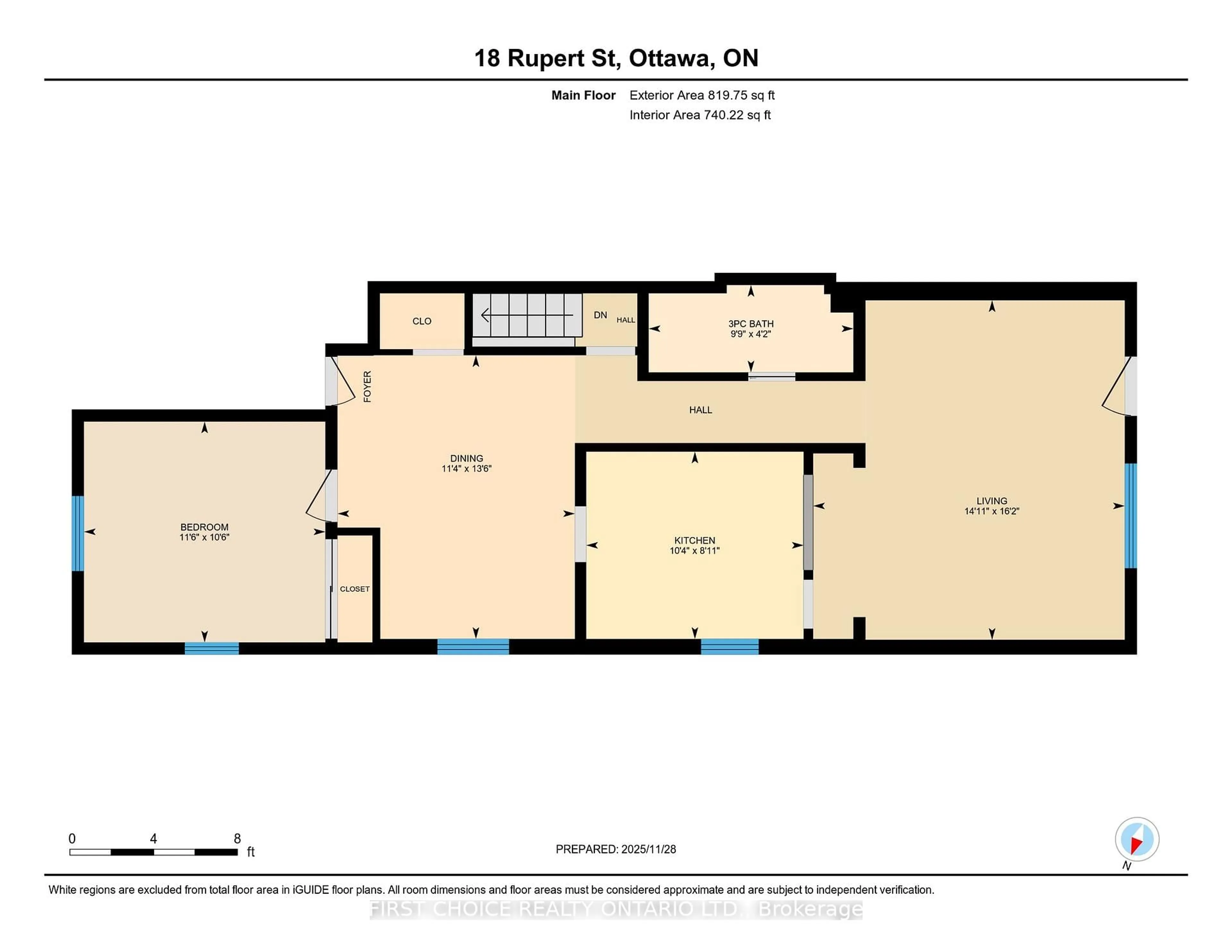 Floor plan for 18 Rupert St, Ottawa Ontario K1S 3S3