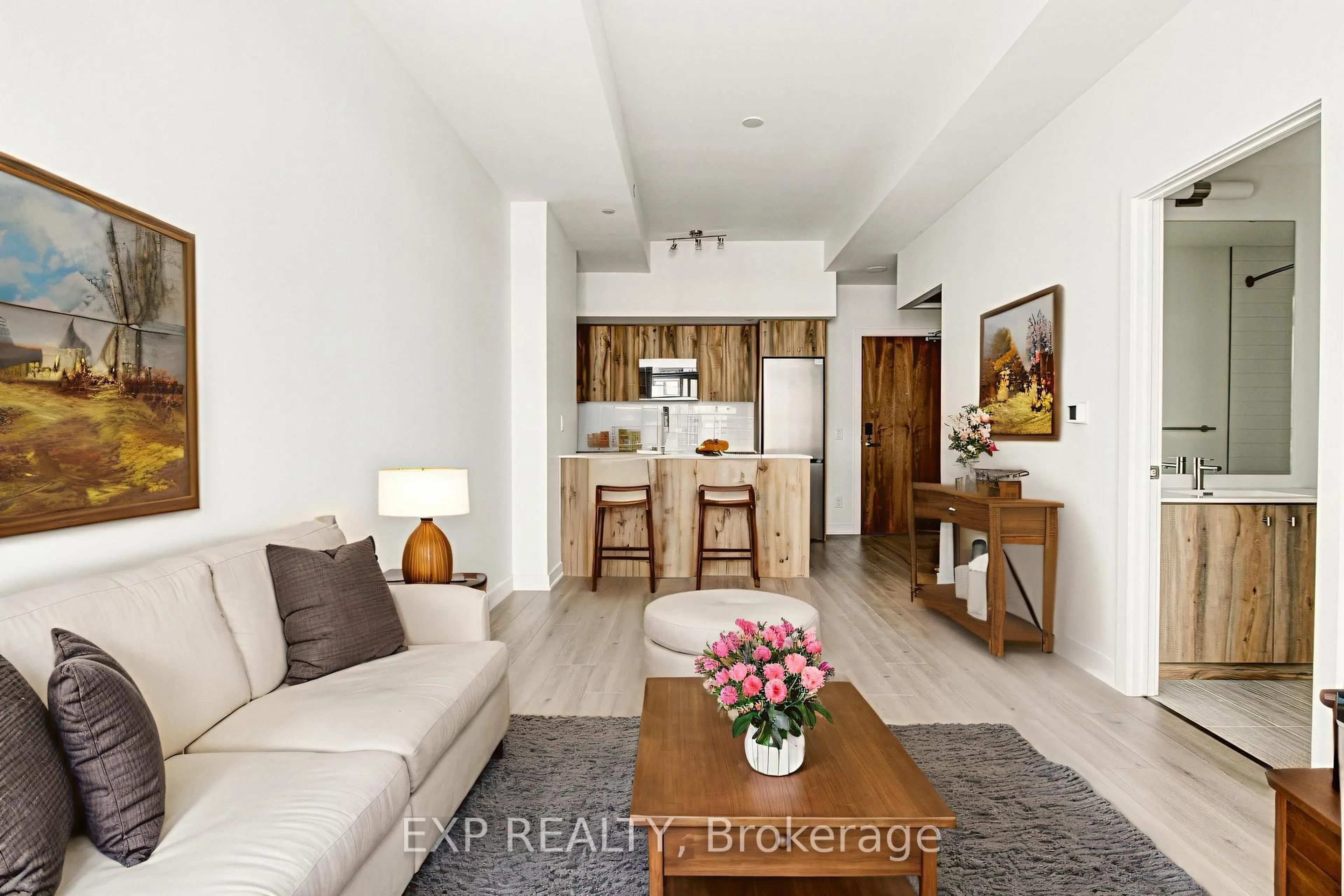 Living room with furniture, unknown for 25 Wellington St #207, Kitchener Ontario N2G 0G5