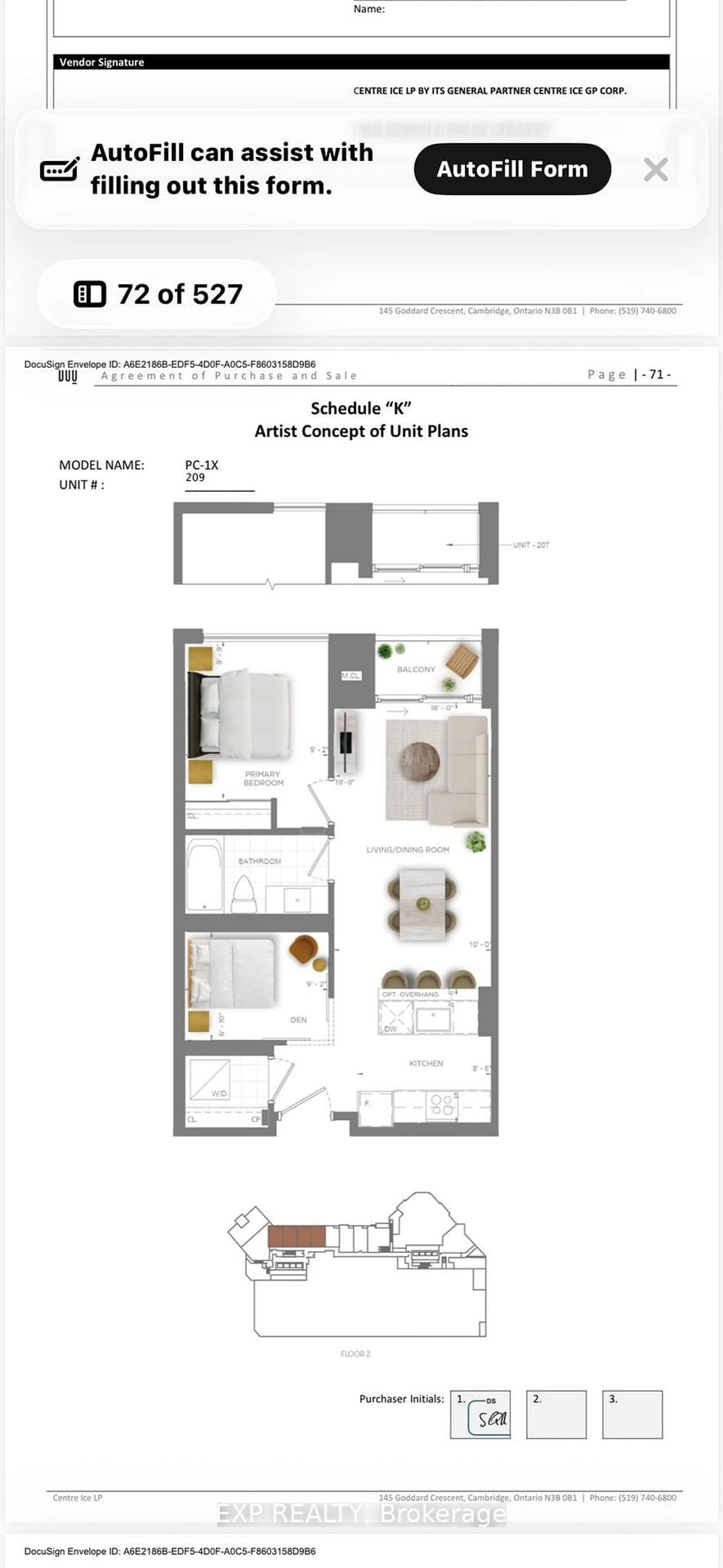 Floor plan for 25 Wellingtont St #209, Kitchener Ontario N2G 0G5