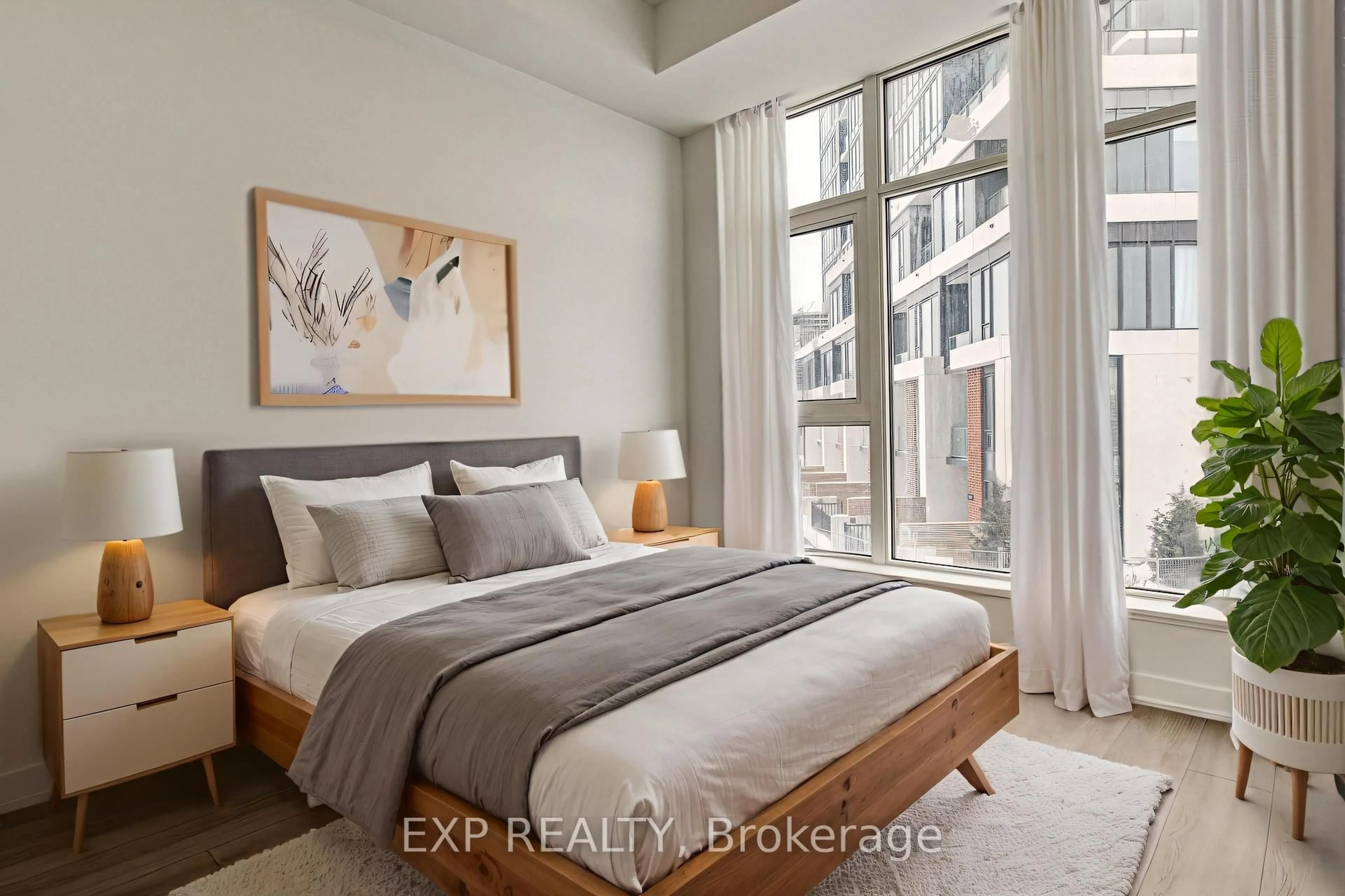 Bedroom with bed, unknown for 25 Wellingtont St #209, Kitchener Ontario N2G 0G5