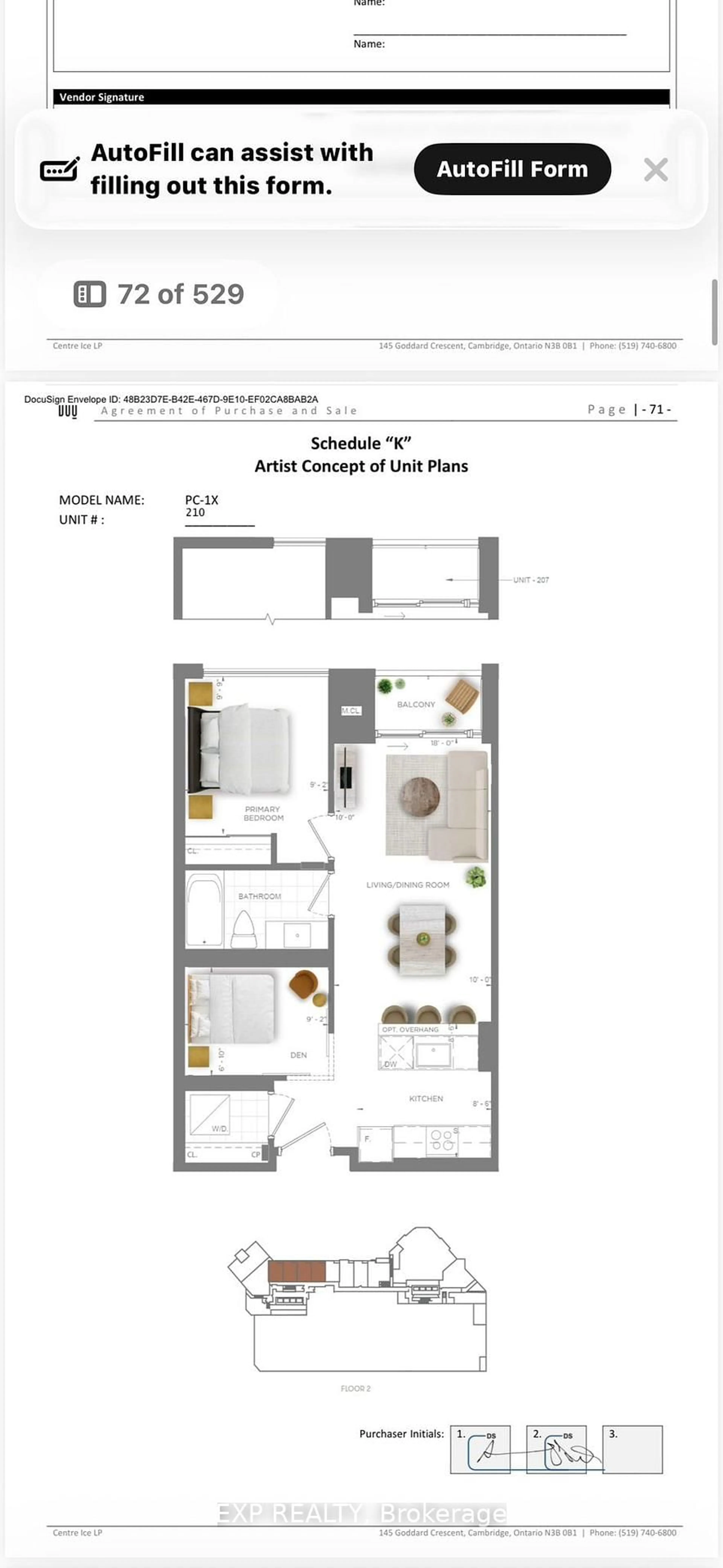 Floor plan for 25 Wellington St #210, Kitchener Ontario N2G 0G5