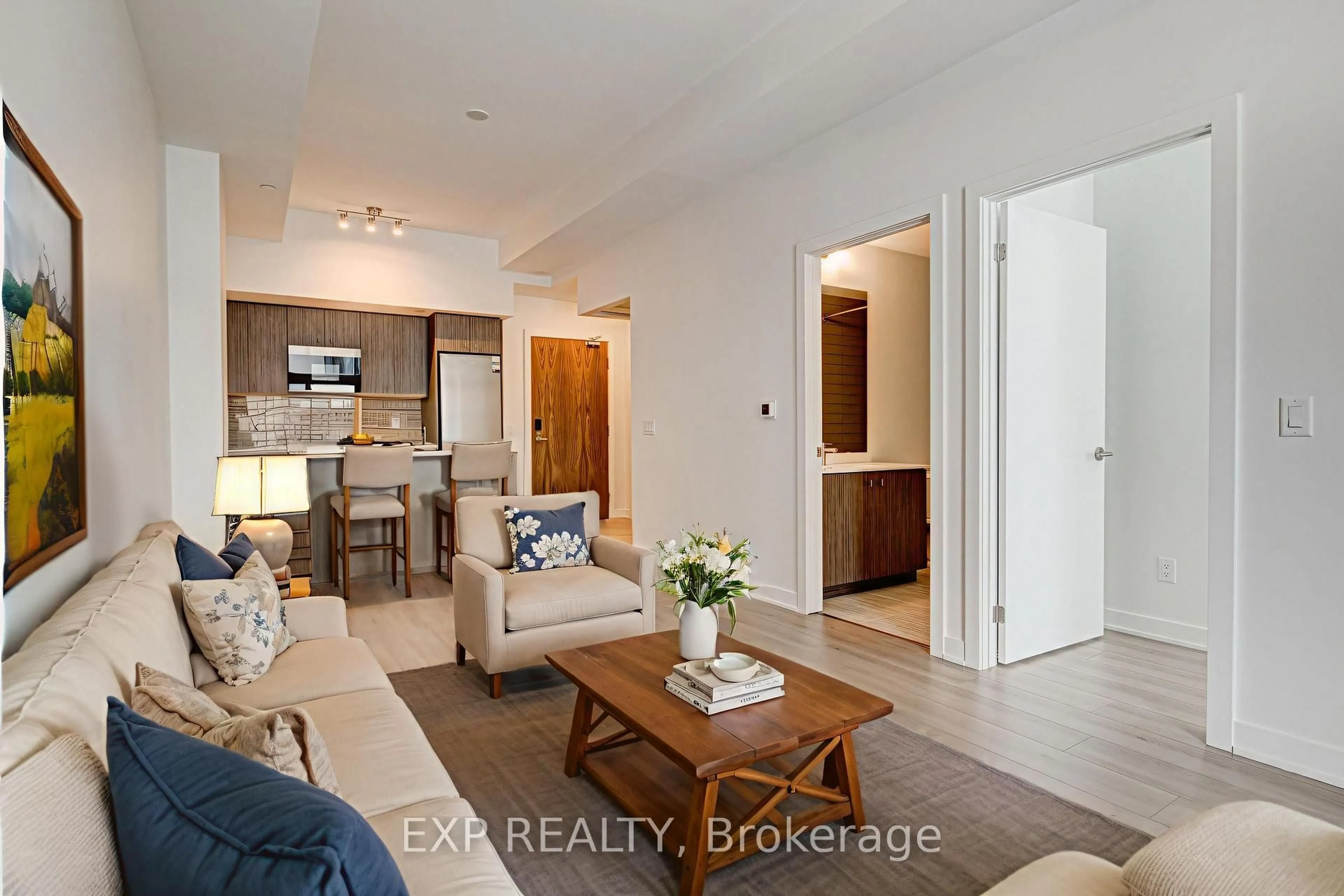 Living room with furniture, unknown for 25 Wellington St #210, Kitchener Ontario N2G 0G5