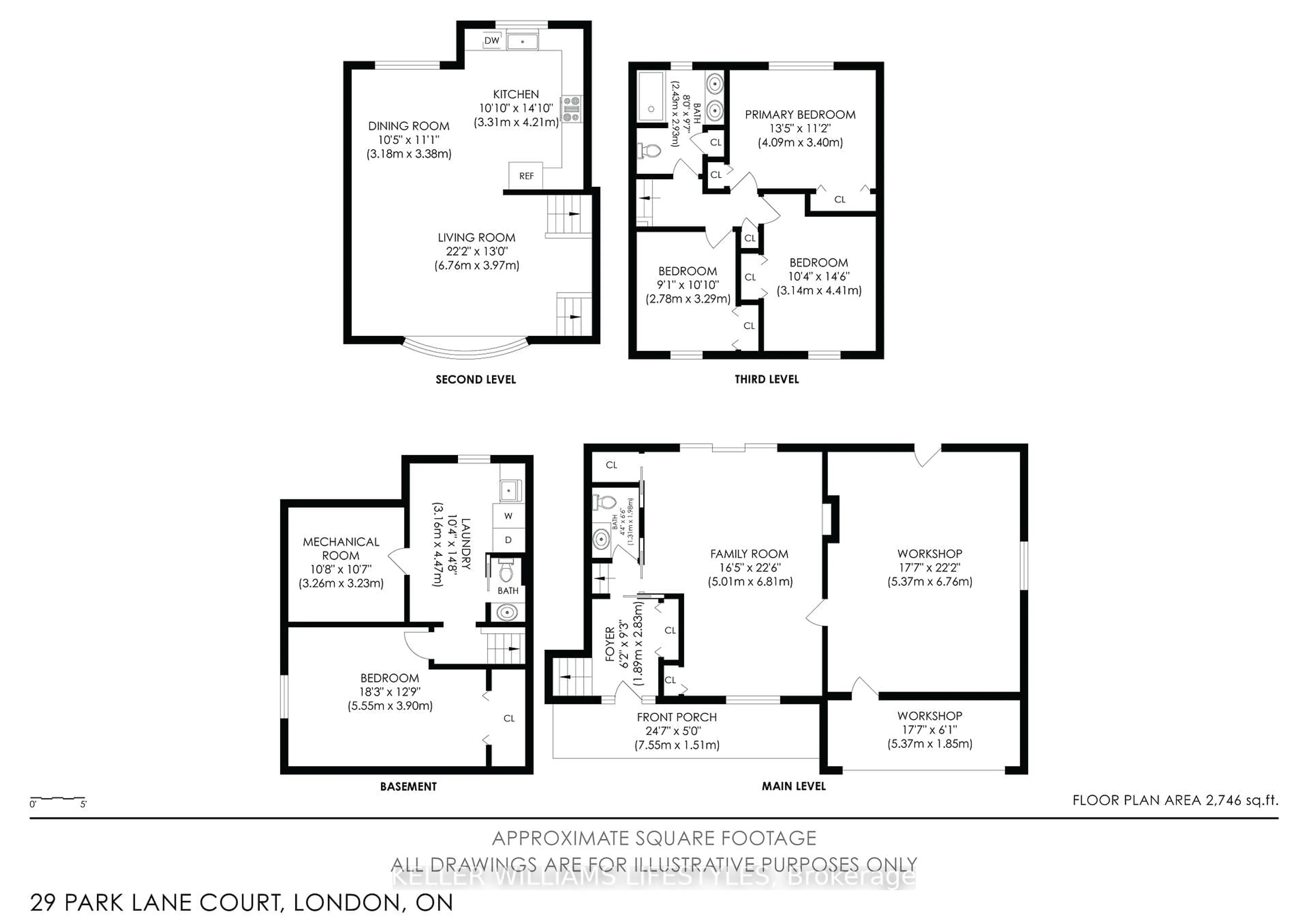 Floor plan for 29 Park Lane Crt, London South Ontario N6K 1Z6
