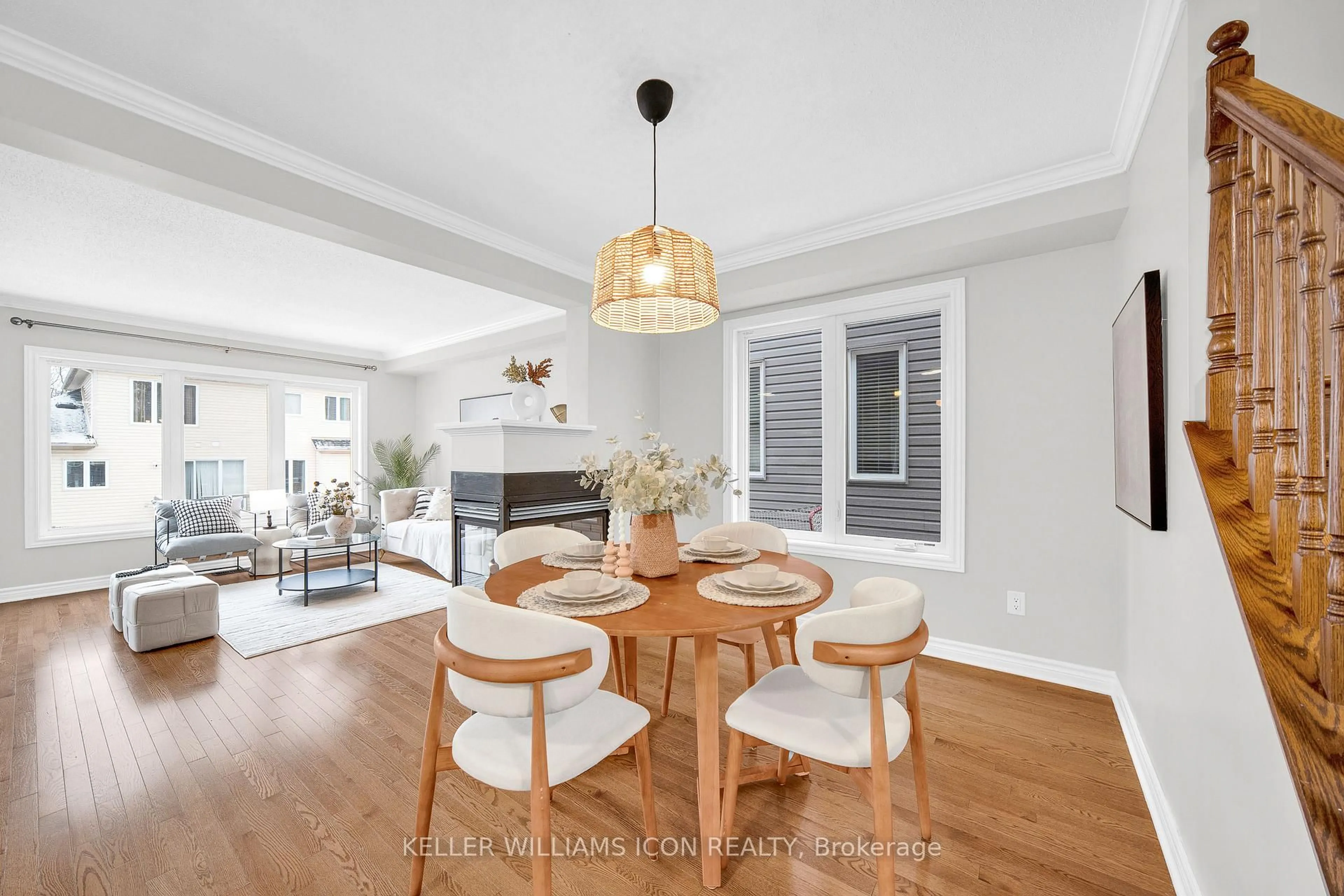 Dining room, wood/laminate floor for 3491 Woodroffe Ave, Ottawa Ontario K2G 7A6