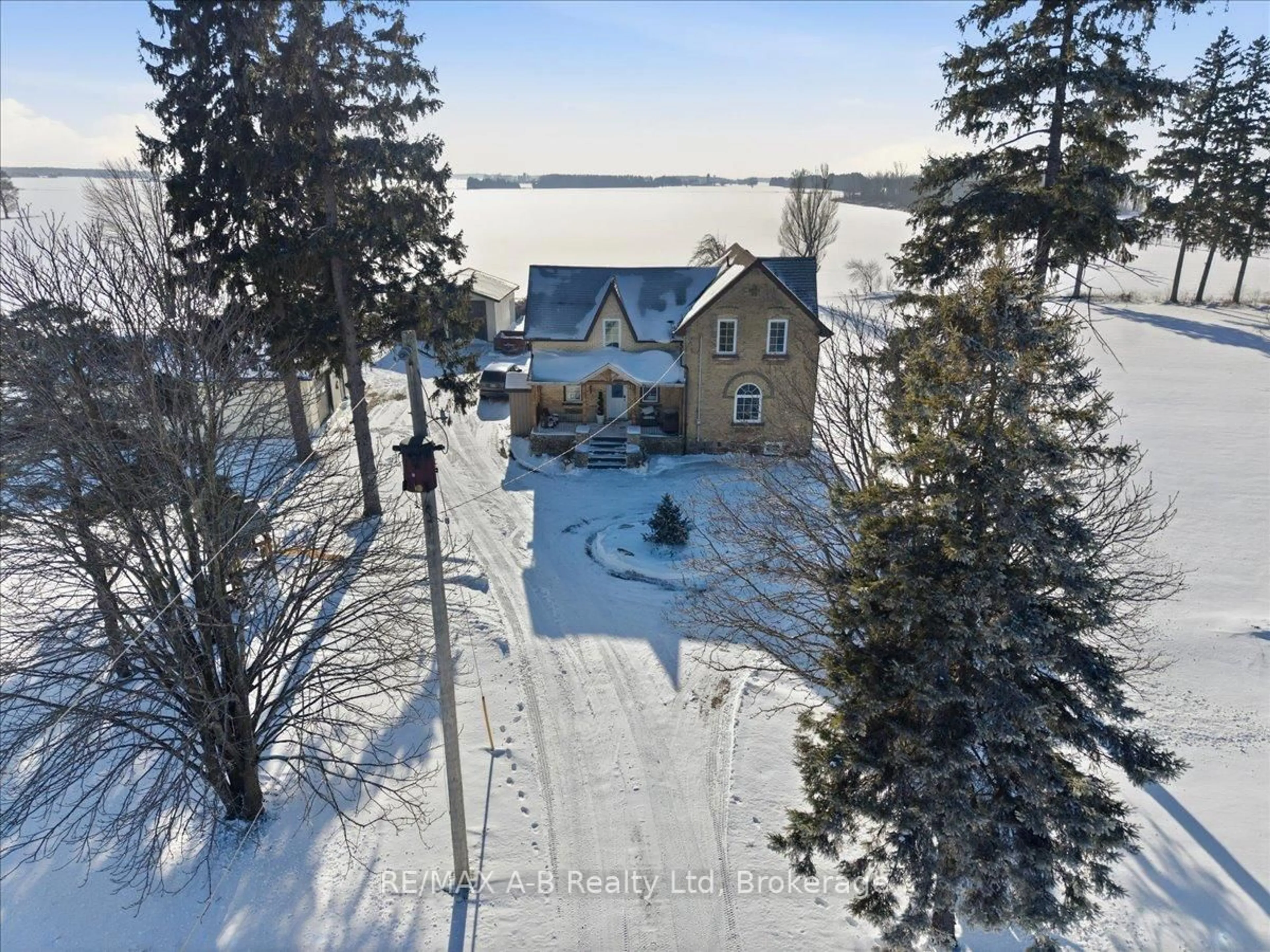 A pic from outside/outdoor area/front of a property/back of a property/a pic from drone, water/lake/river/ocean view for 5145 Perth Line 44, Perth South Ontario N0K 1J0