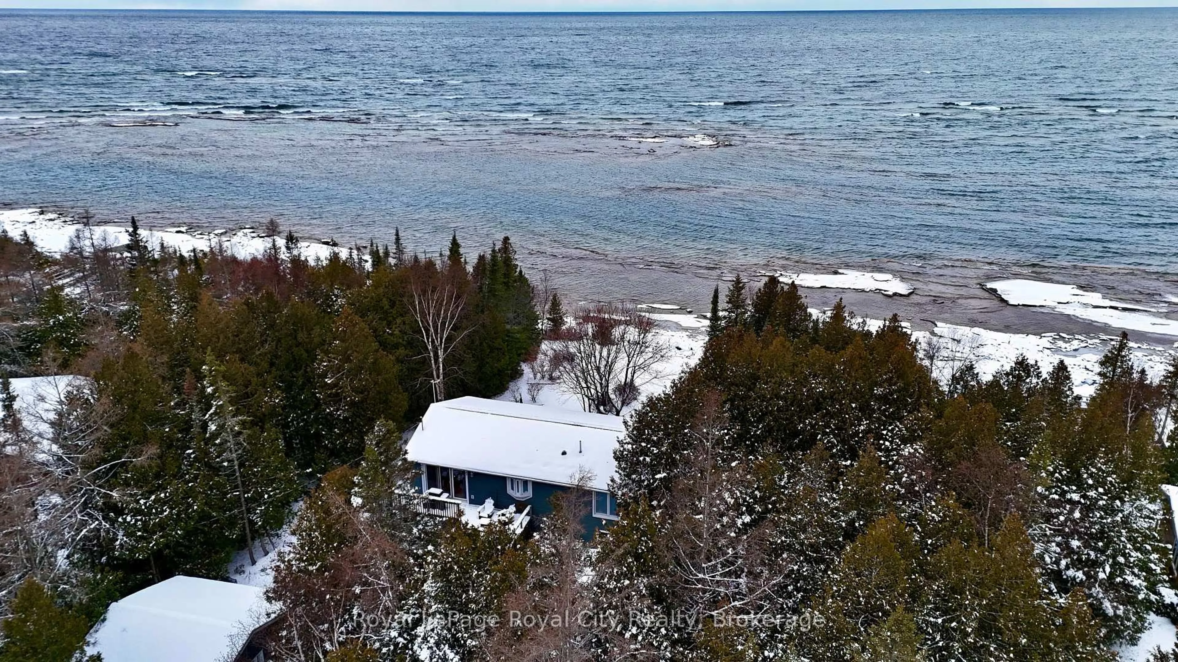 A pic from outside/outdoor area/front of a property/back of a property/a pic from drone, water/lake/river/ocean view for 68 Zorra Dr, Northern Bruce Peninsula Ontario N0H 2R0