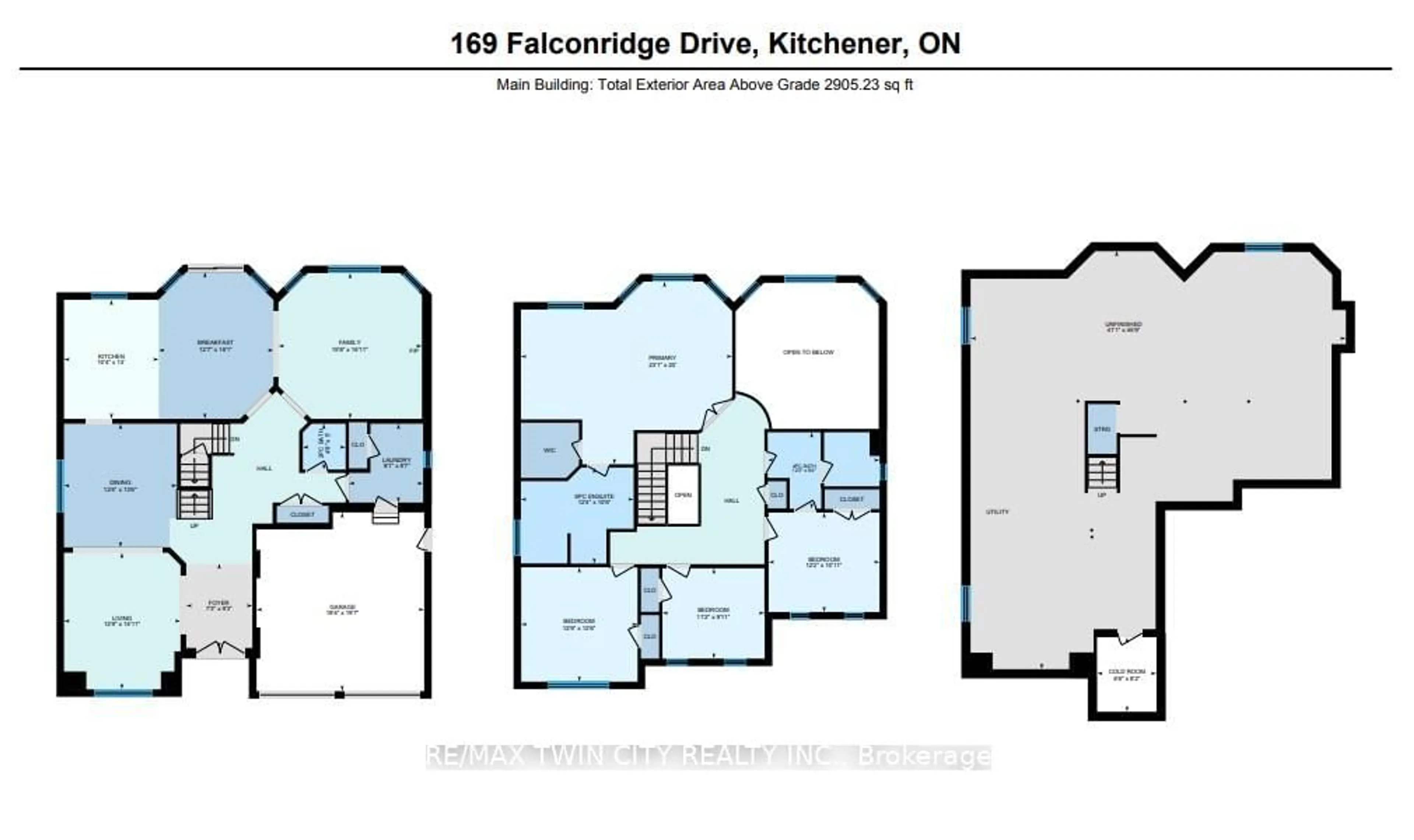 Floor plan for 169 Falconridge Dr, Kitchener Ontario N2K 4J9