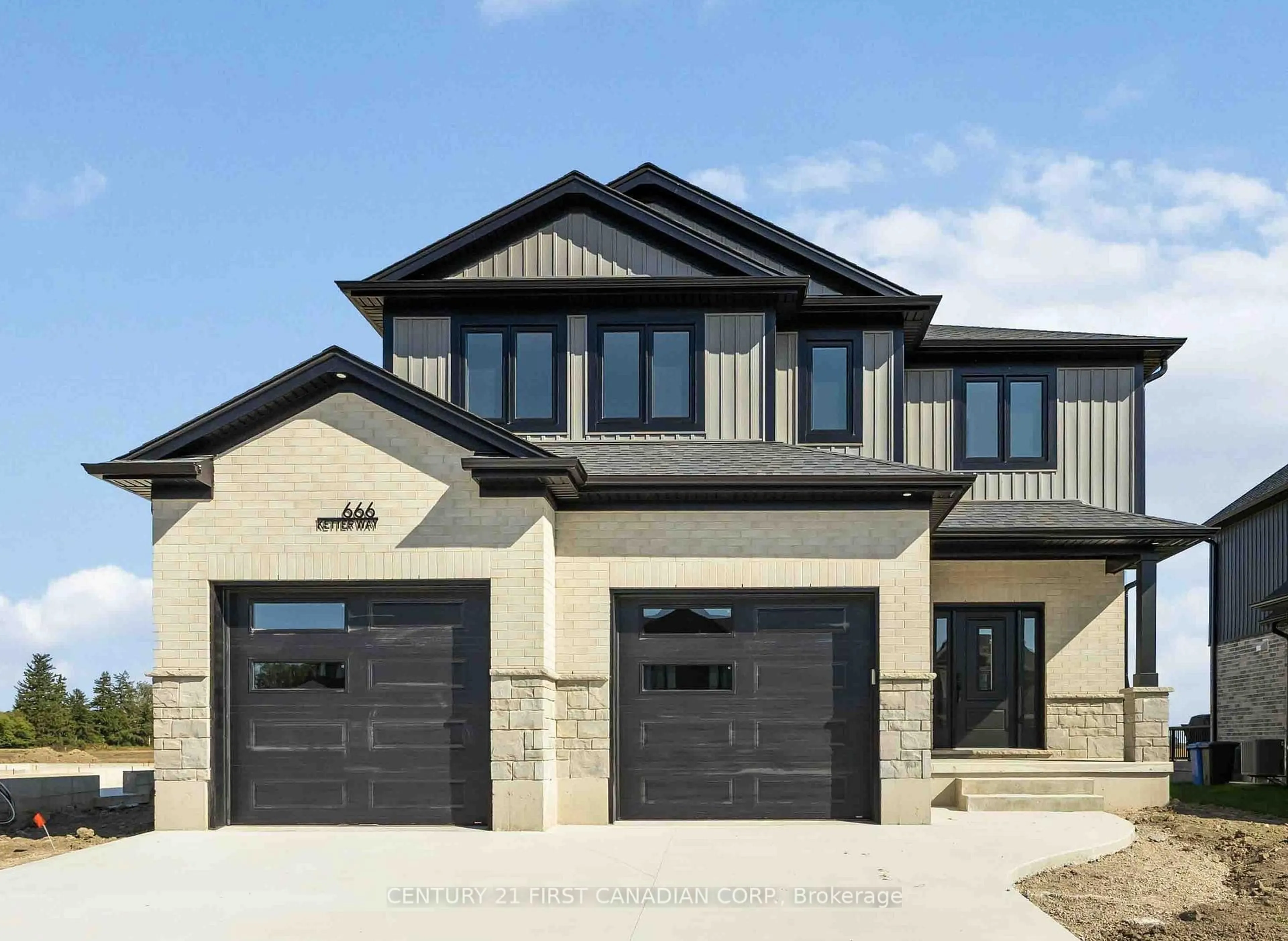 Home with brick exterior material, street for 7 Doerr Crt, North Middlesex Ontario N0M 1A0