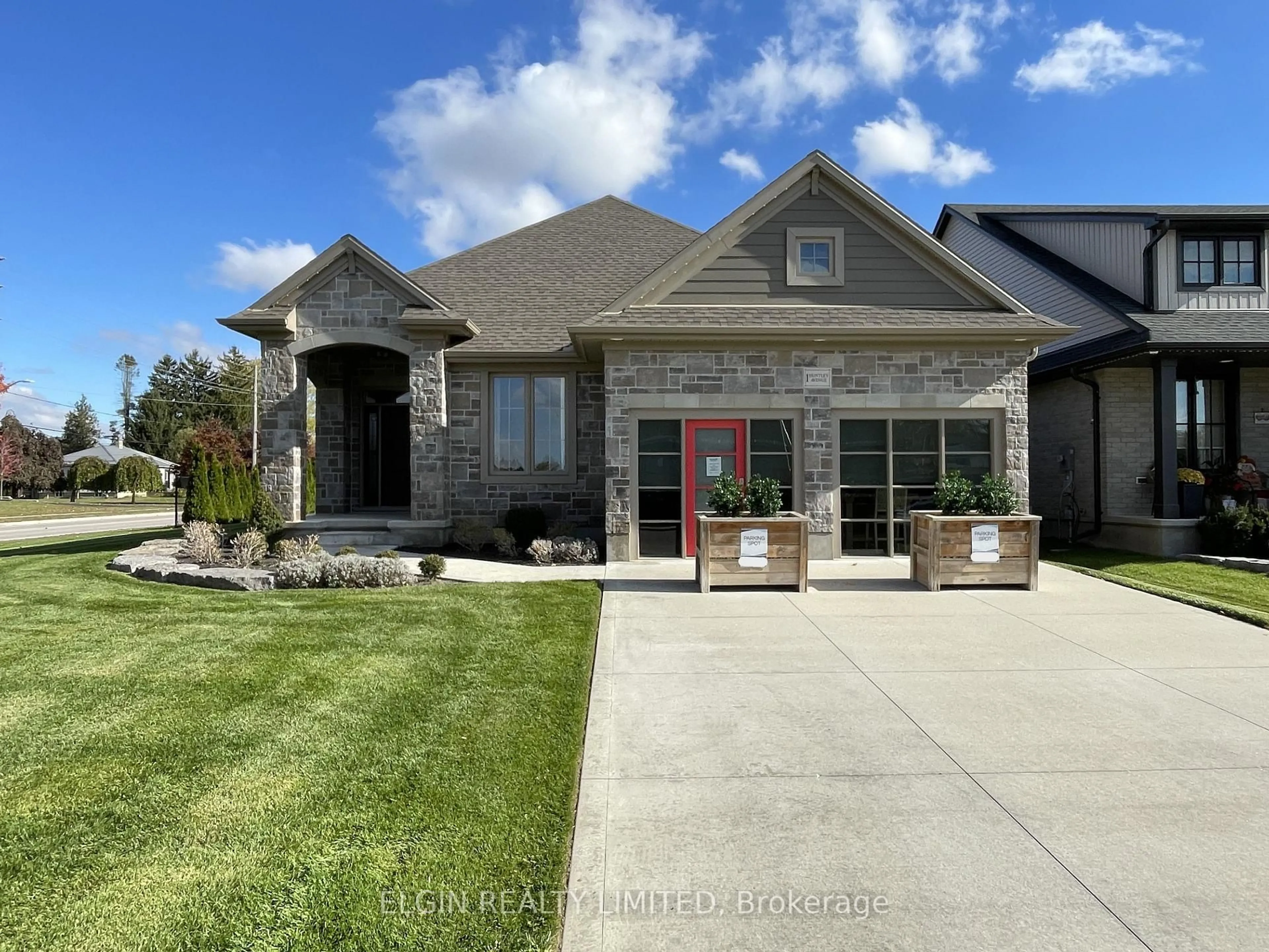 Home with brick exterior material, street for 1 Huntley Ave, Tillsonburg Ontario N4G 0J3