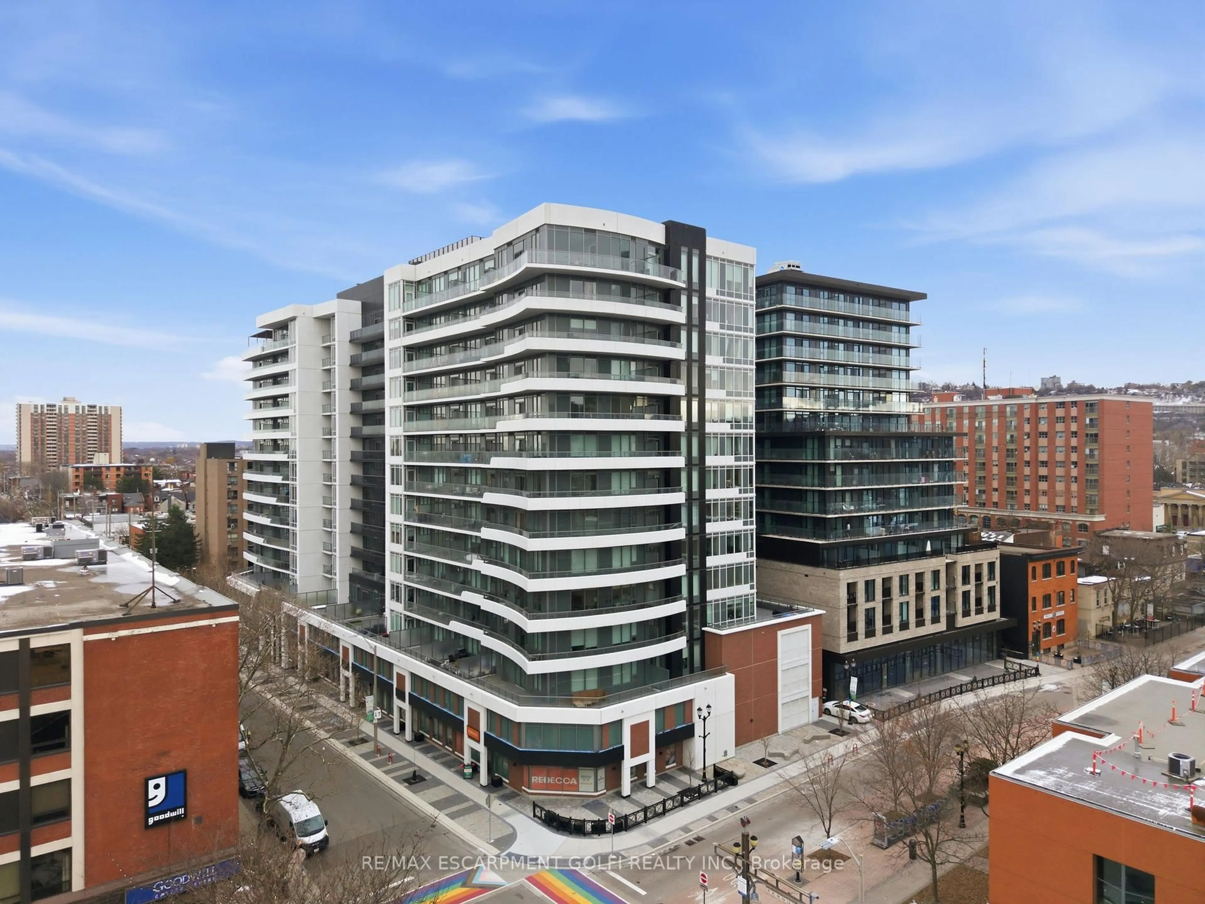 A pic from outside/outdoor area/front of a property/back of a property/a pic from drone, city buildings view from balcony for 212 King William St #416, Hamilton Ontario L8N 1B5
