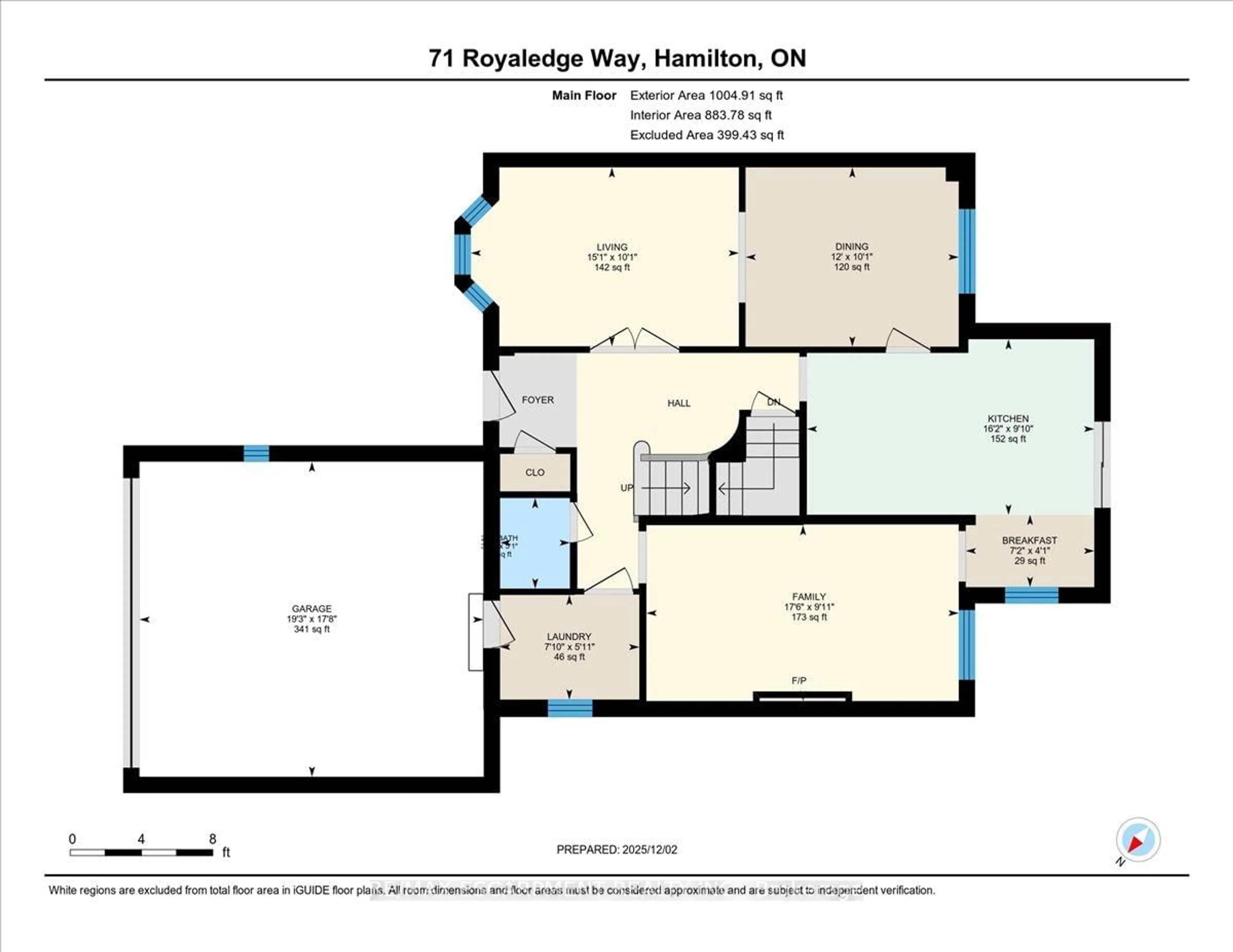 Floor plan for 71 Royaledge Way, Hamilton Ontario L8B 0H4