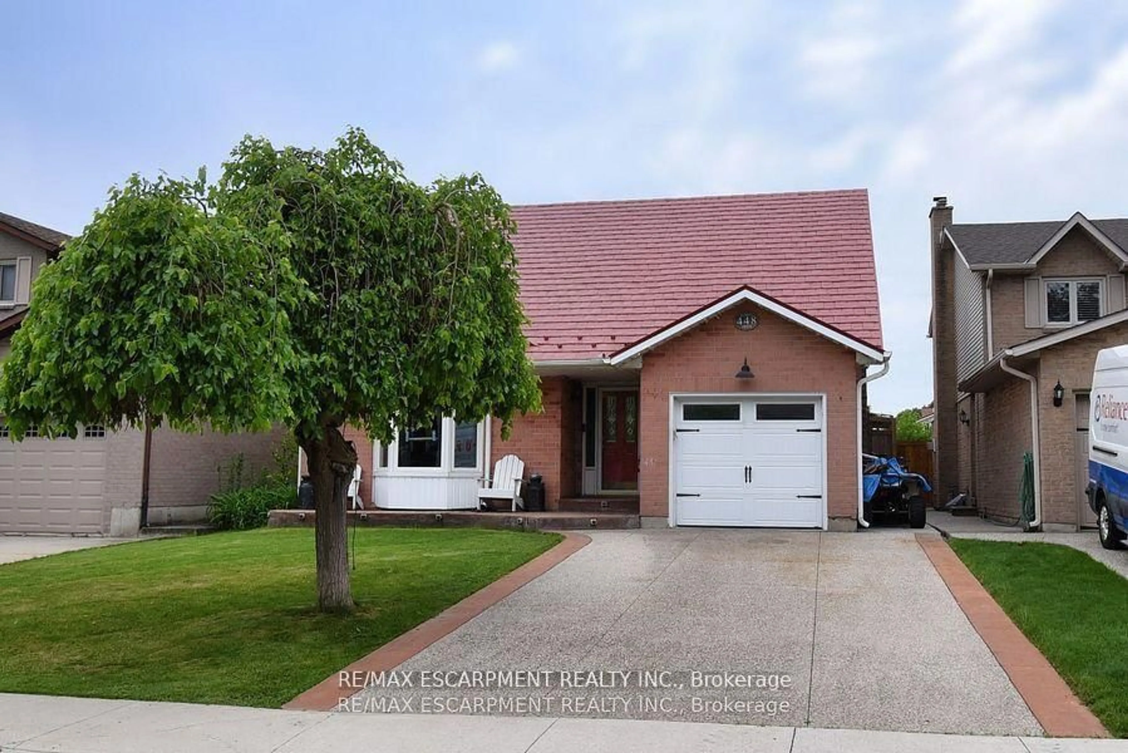 Home with brick exterior material, street for 448 Acadia Dr, Hamilton Ontario L8W 3A4