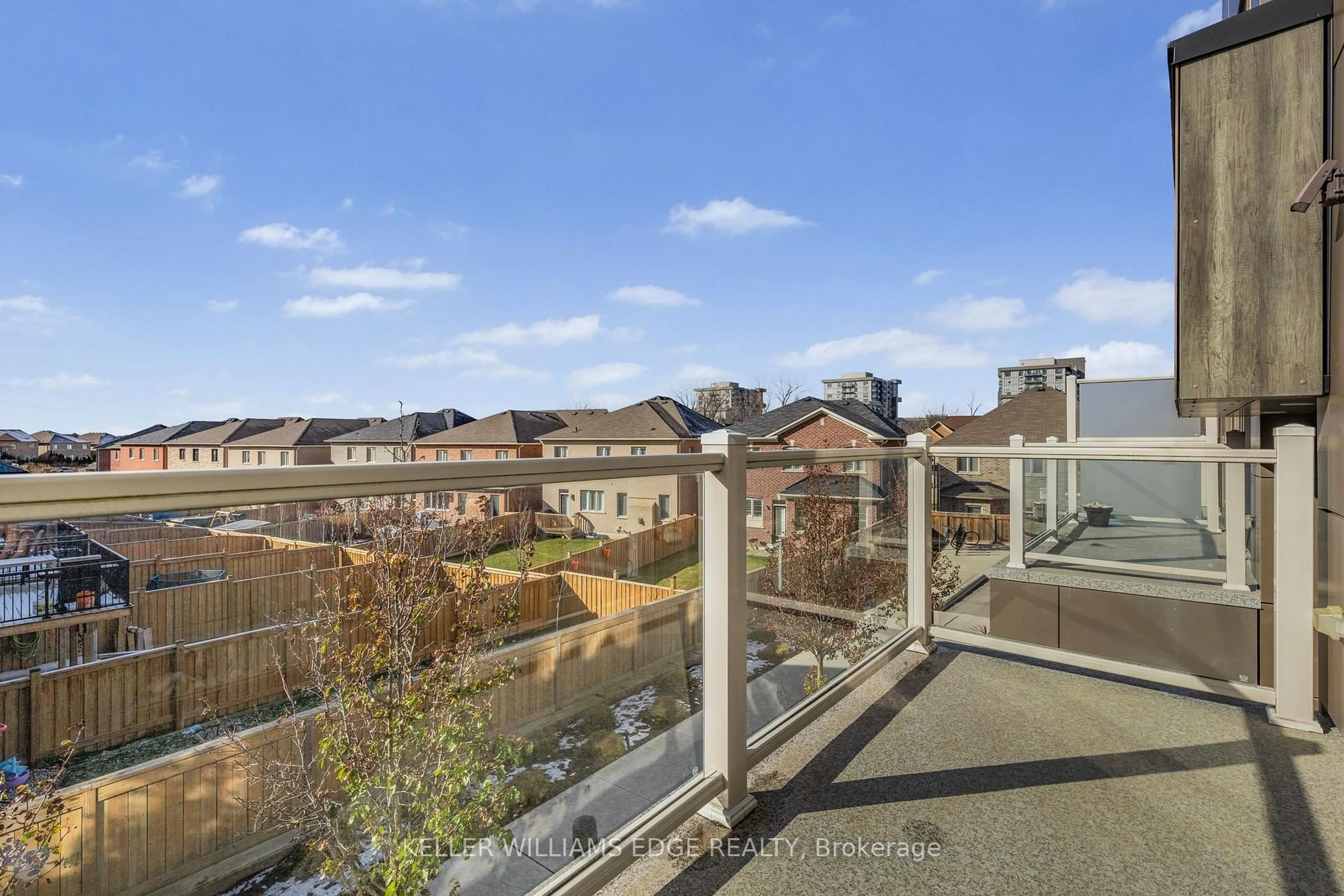 Balcony in the apartment, city buildings view from balcony for 261 Skinner Rd #16, Hamilton Ontario L8B 1W6