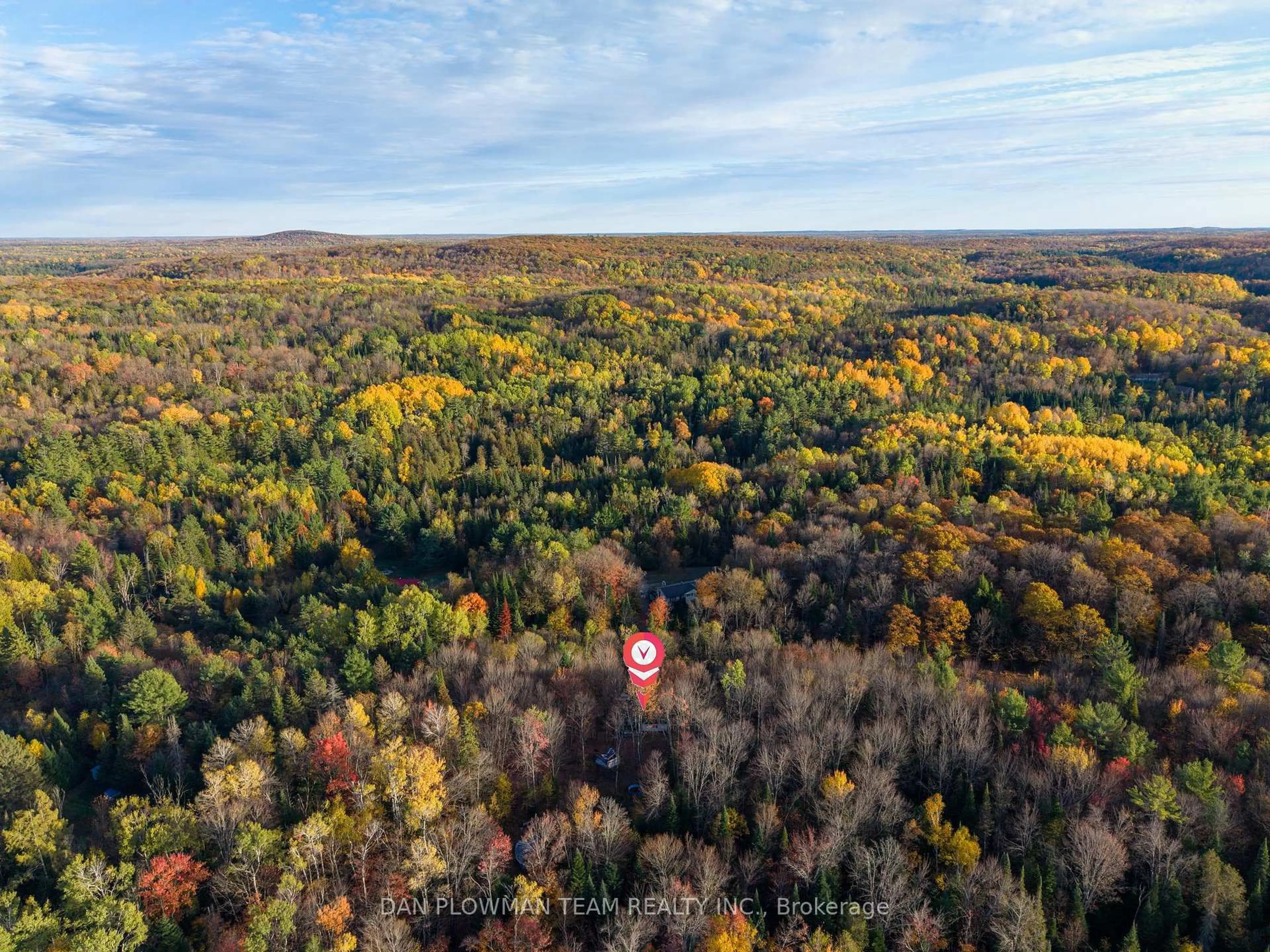 A pic from outside/outdoor area/front of a property/back of a property/a pic from drone, forest/trees view for 1919 Irondale Rd, Highlands East Ontario K0M 2A0