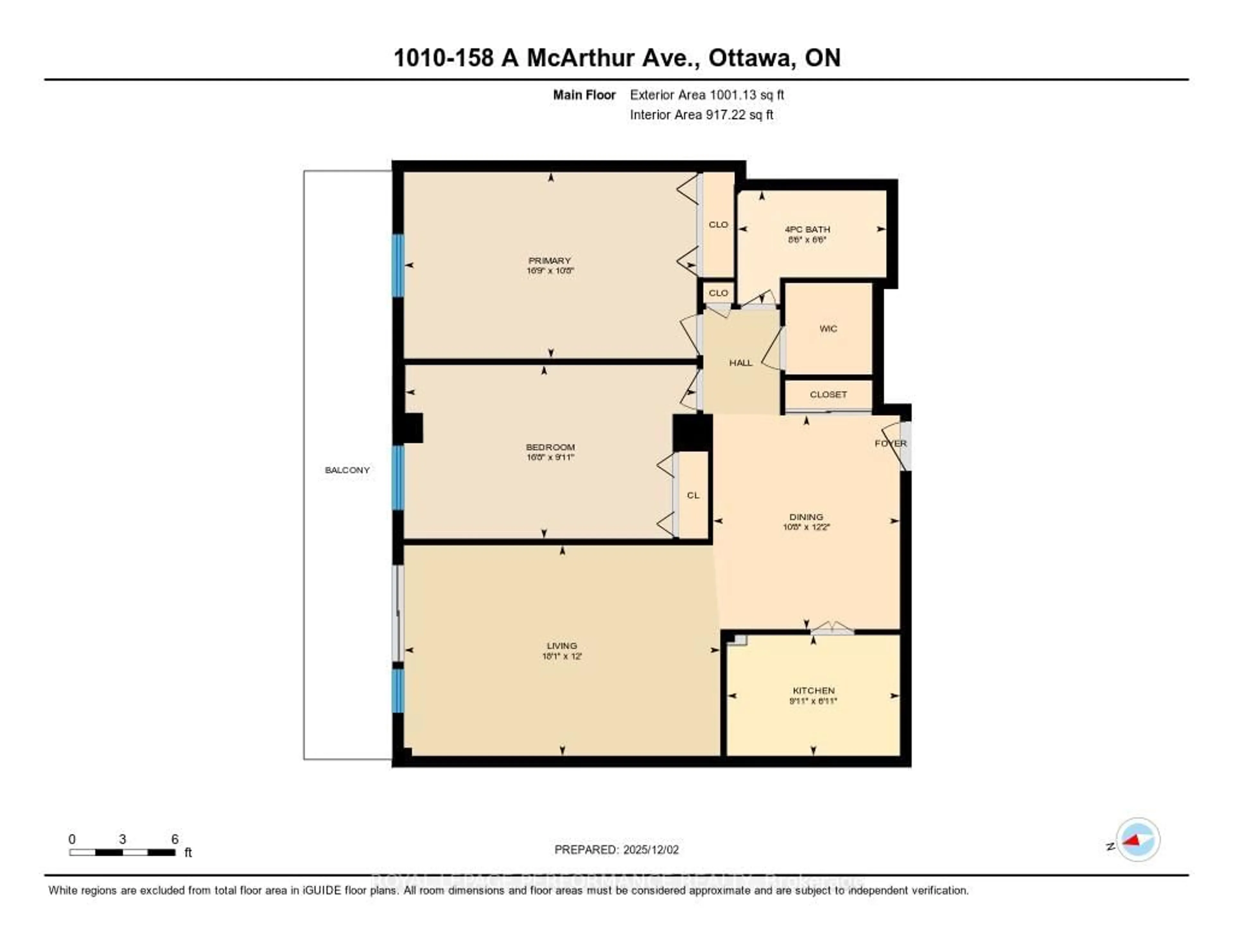 Floor plan for 158 A McArthur Ave #1010, Ottawa Ontario K1L 7E7