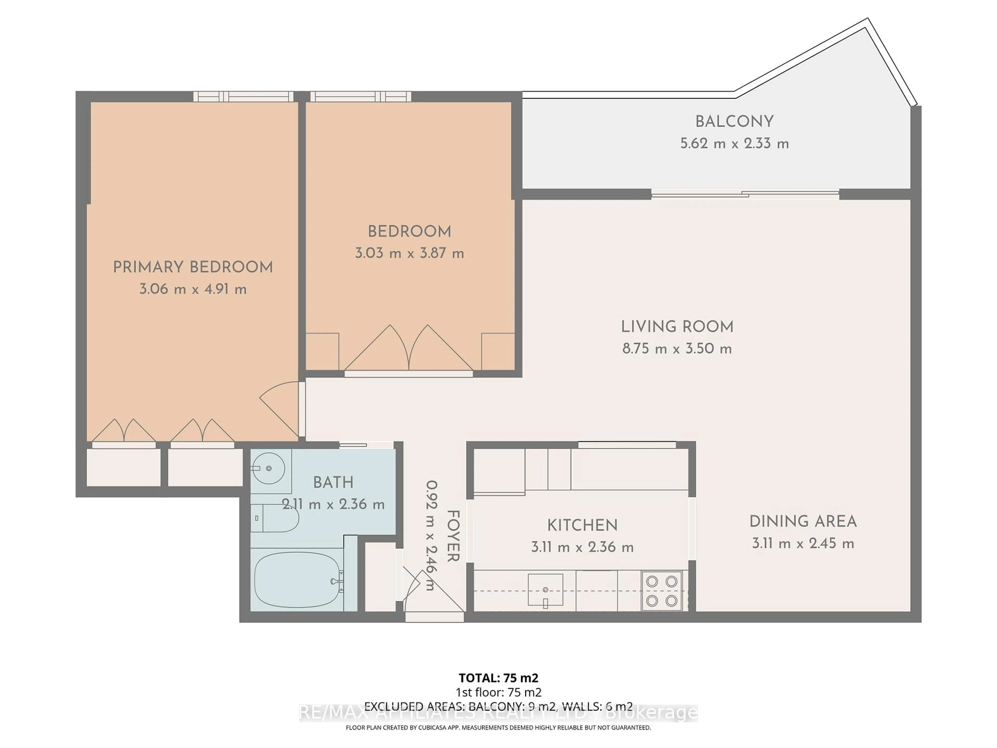 Floor plan for 1025 RICHMOND Rd #2305, Ottawa Ontario K2B 8G8