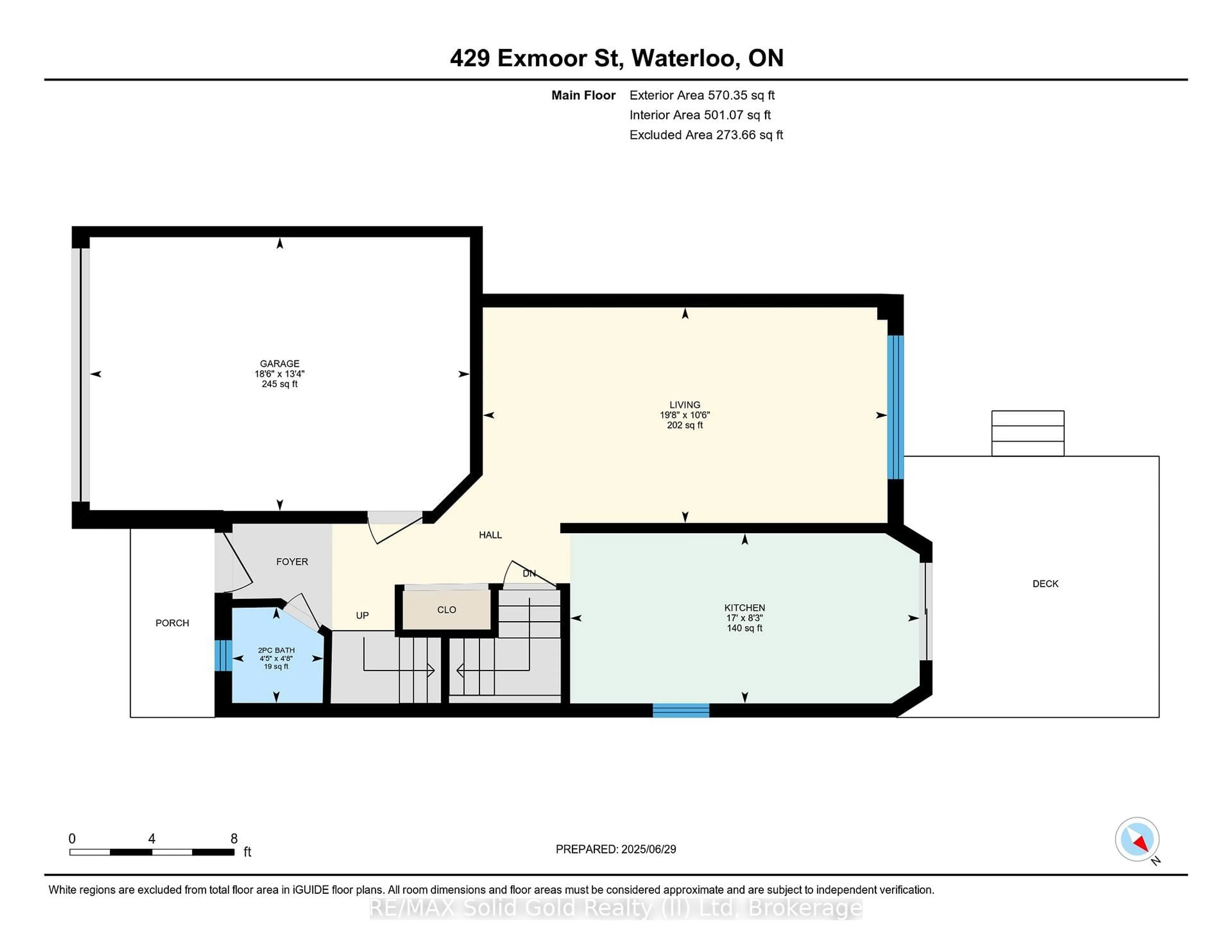 Floor plan for 429 Exmoor St, Waterloo Ontario N2K 3X5