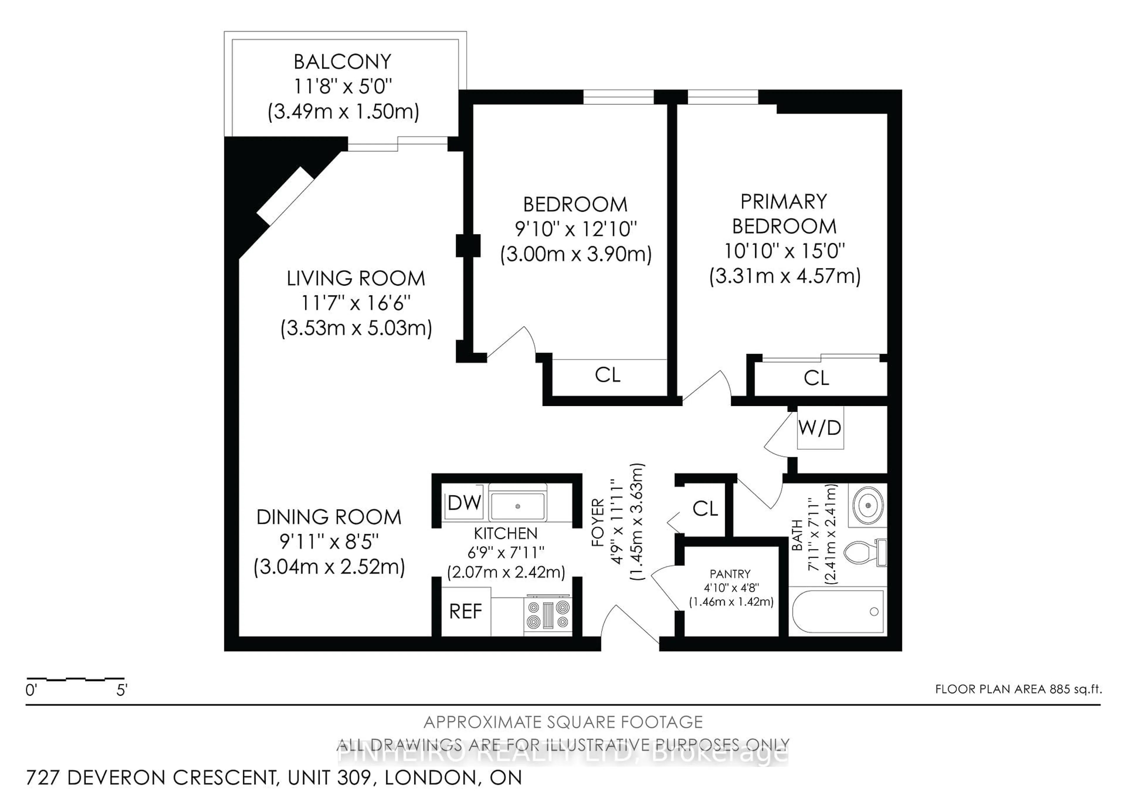 Floor plan for 727 Deveron Cres #309, London South Ontario N5Z 4X4